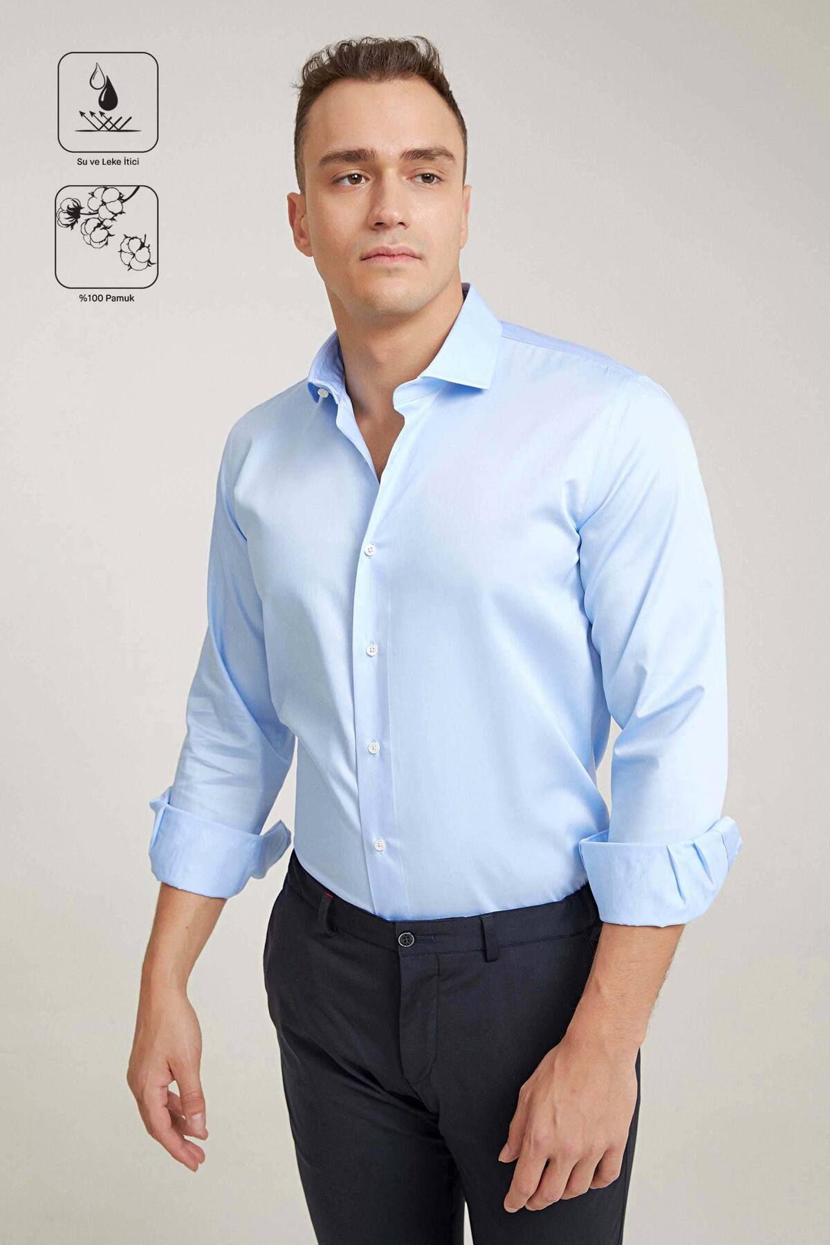 پیراهنمردانهDamatآبی