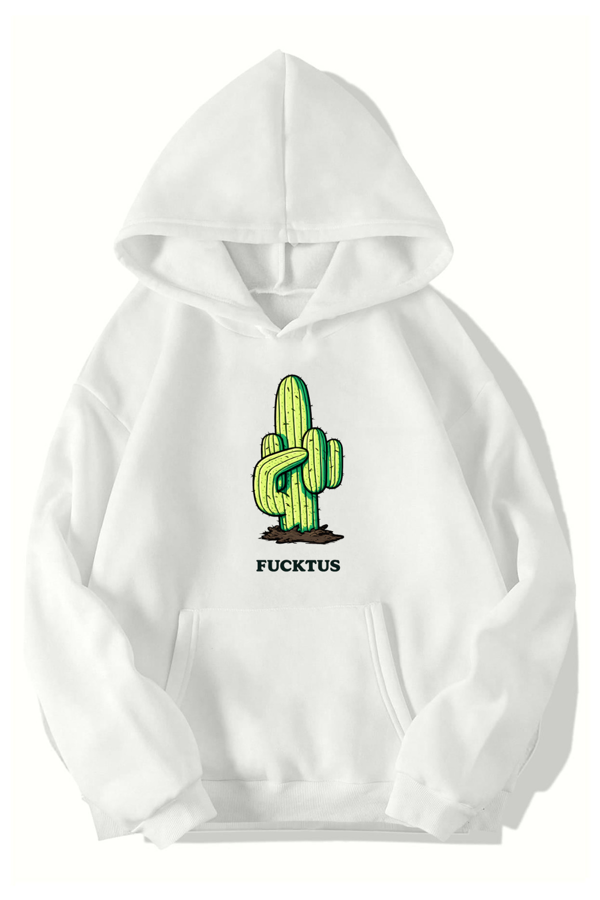 BRZ COLLECTION Unisex Oversize Fucktus Hoodie (White)