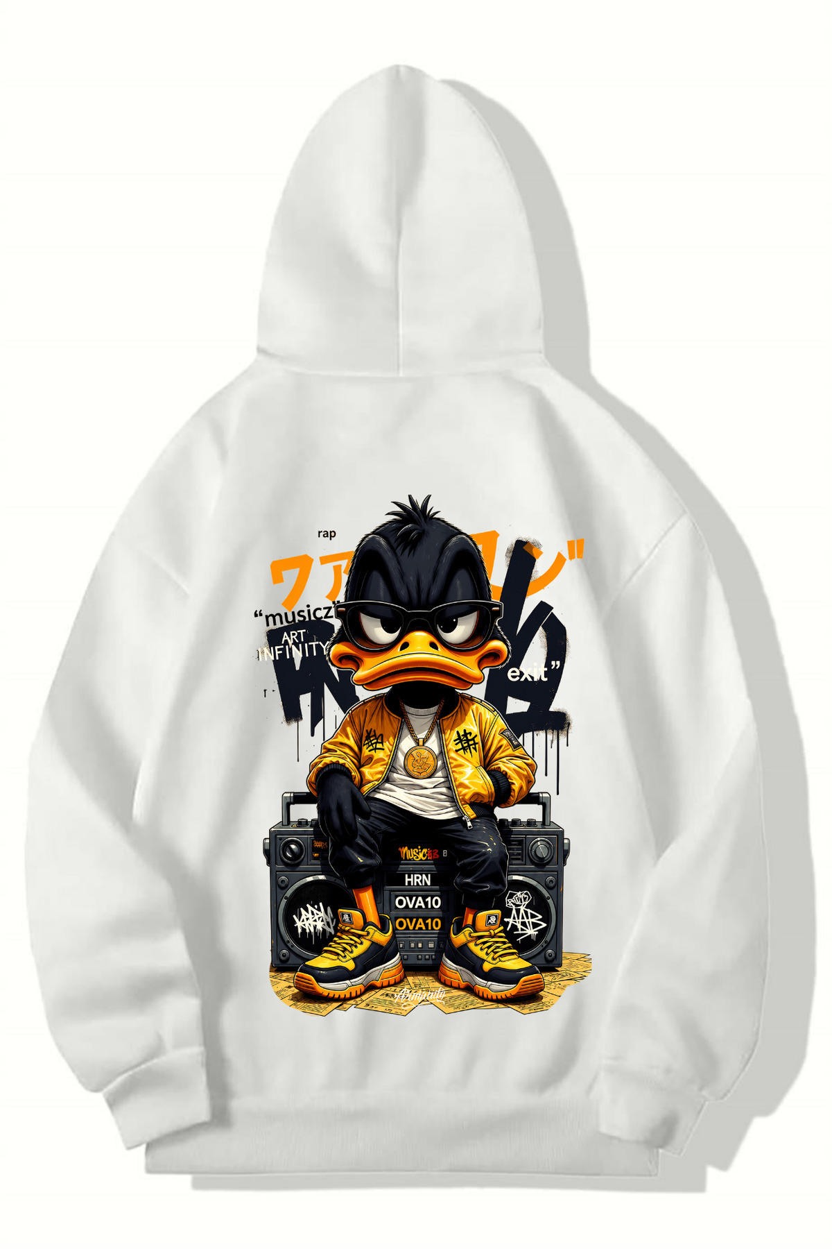 BRZ COLLECTION Unisex Oversize Duck Hoodie (White)