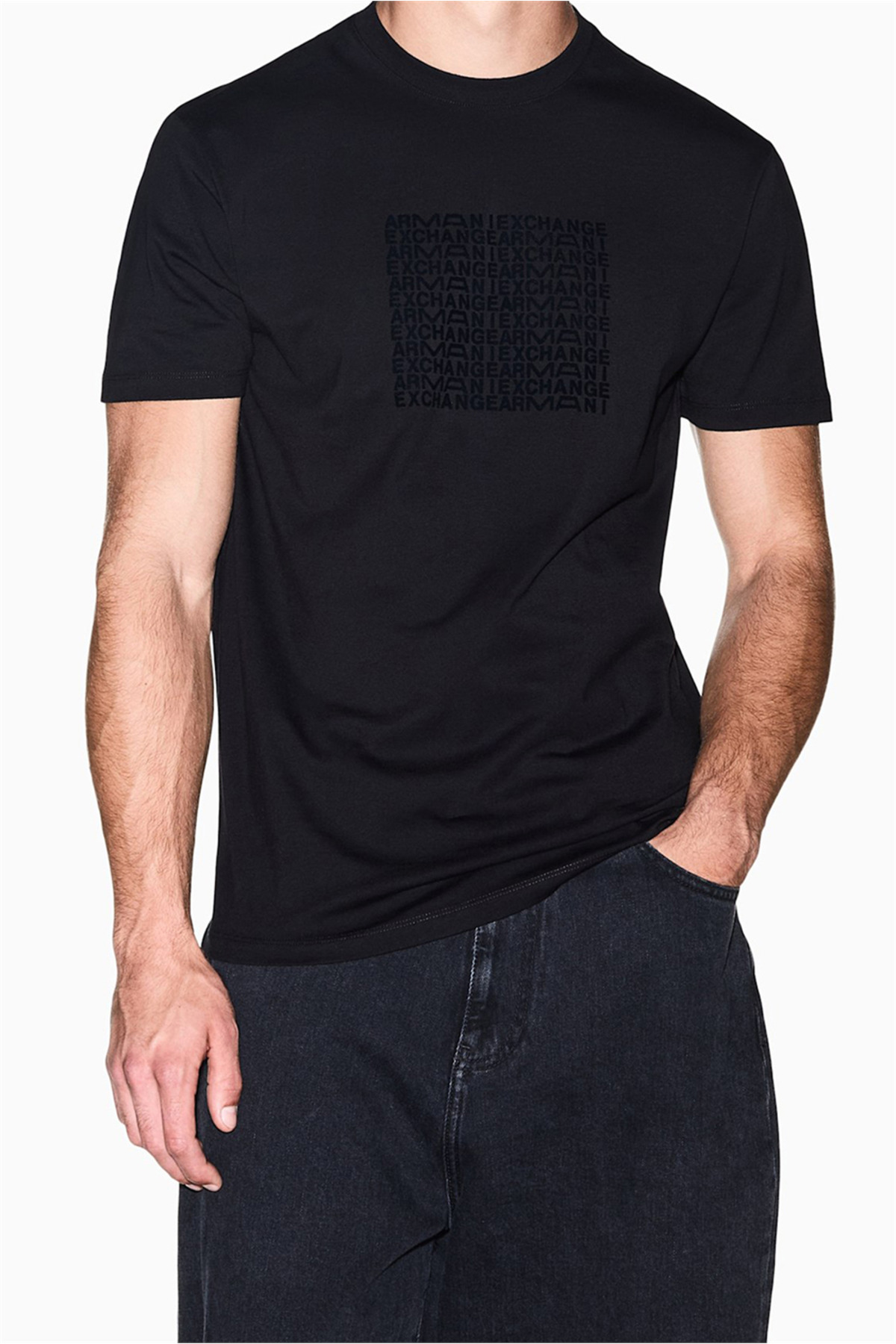 تی‌شرت یقه گرد مردانه مشکی آرمانی اکسچنج تی شرت Armani Exchange