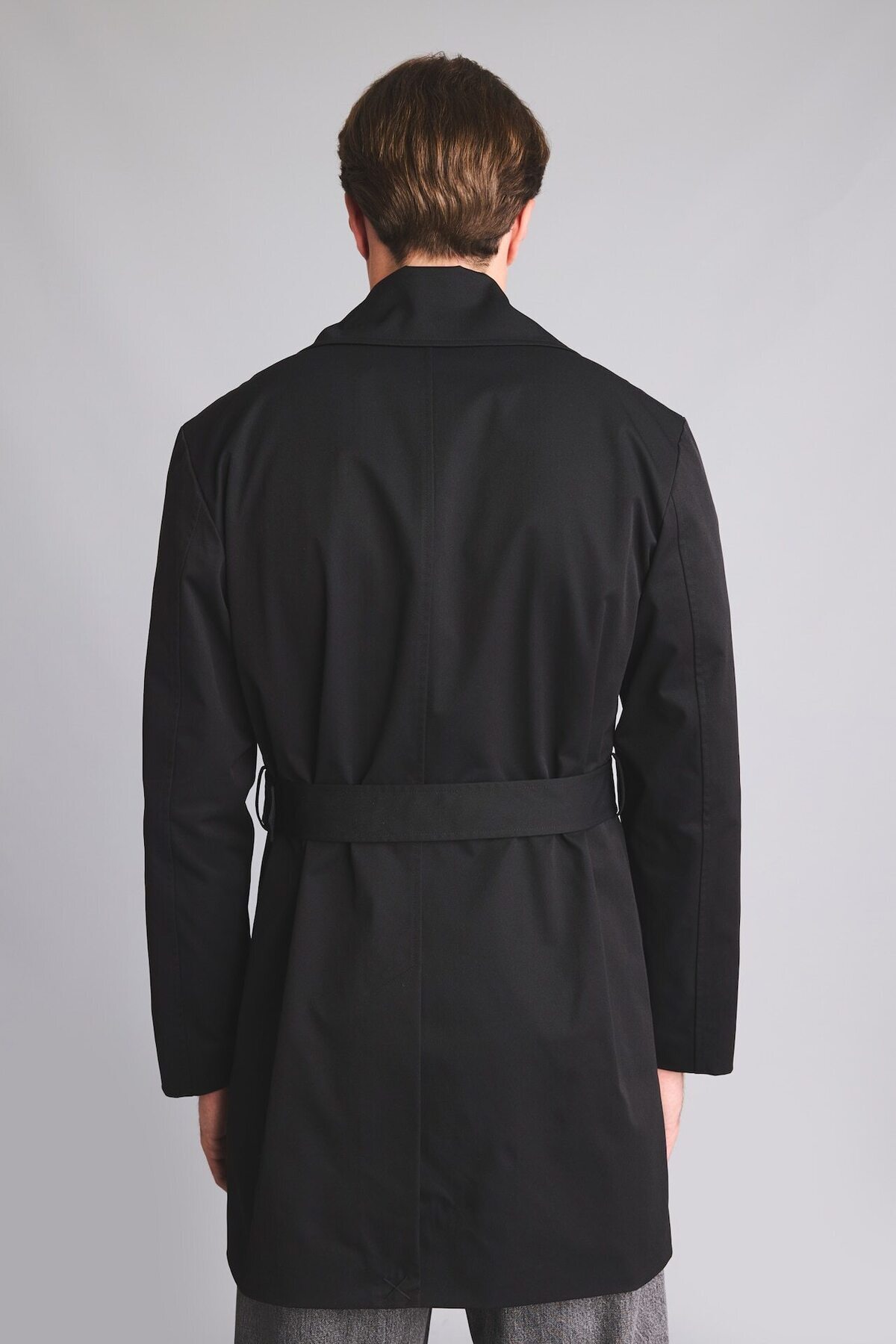 DeFacto Slim Fit Astarlı Düğmeli Cepli Kemerli Mevsimlik Trençkot D5528AX26AU görsel 6
