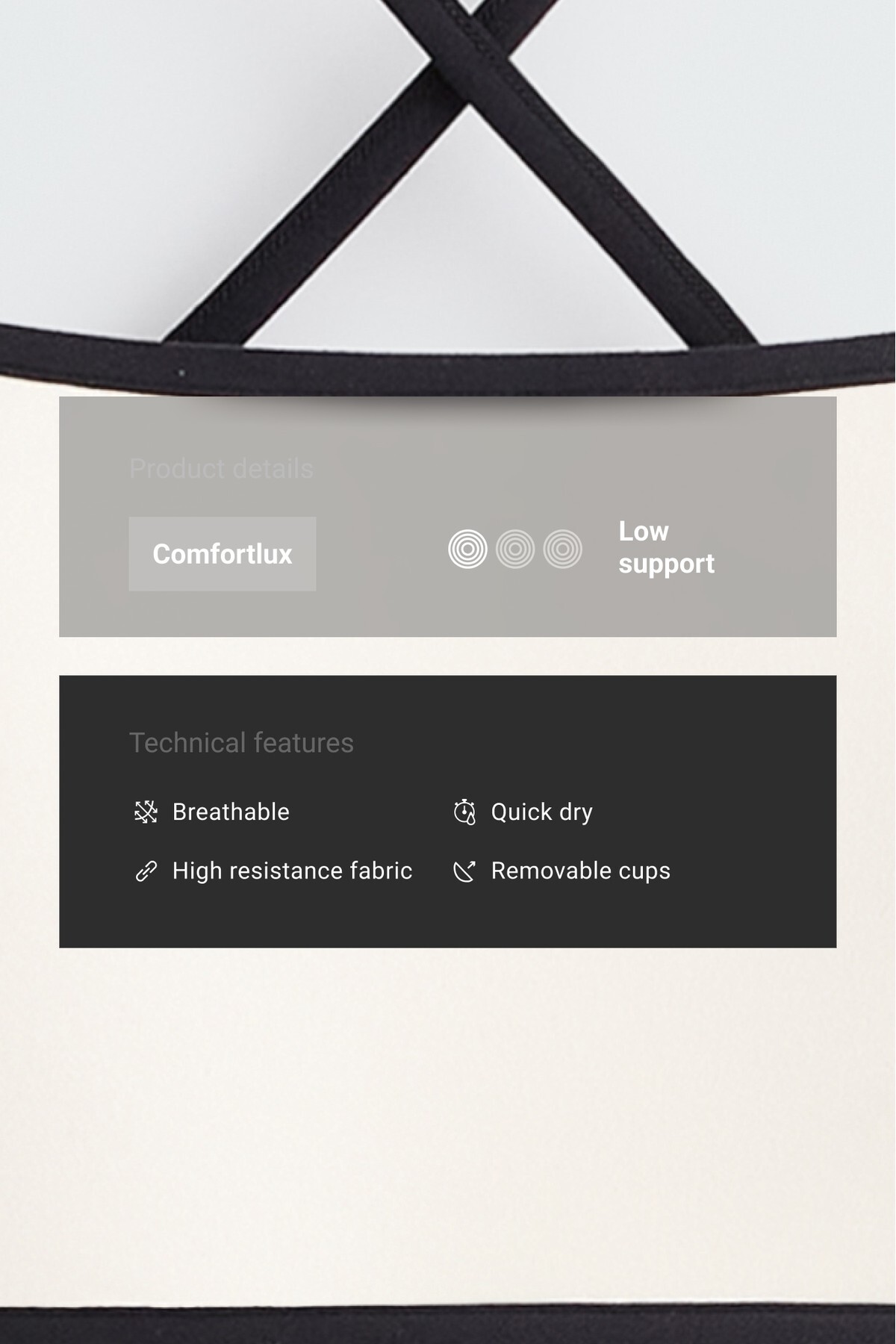 Oysho Kontrastlı hafif destekli Comfortlux spor sütyen görsel 5
