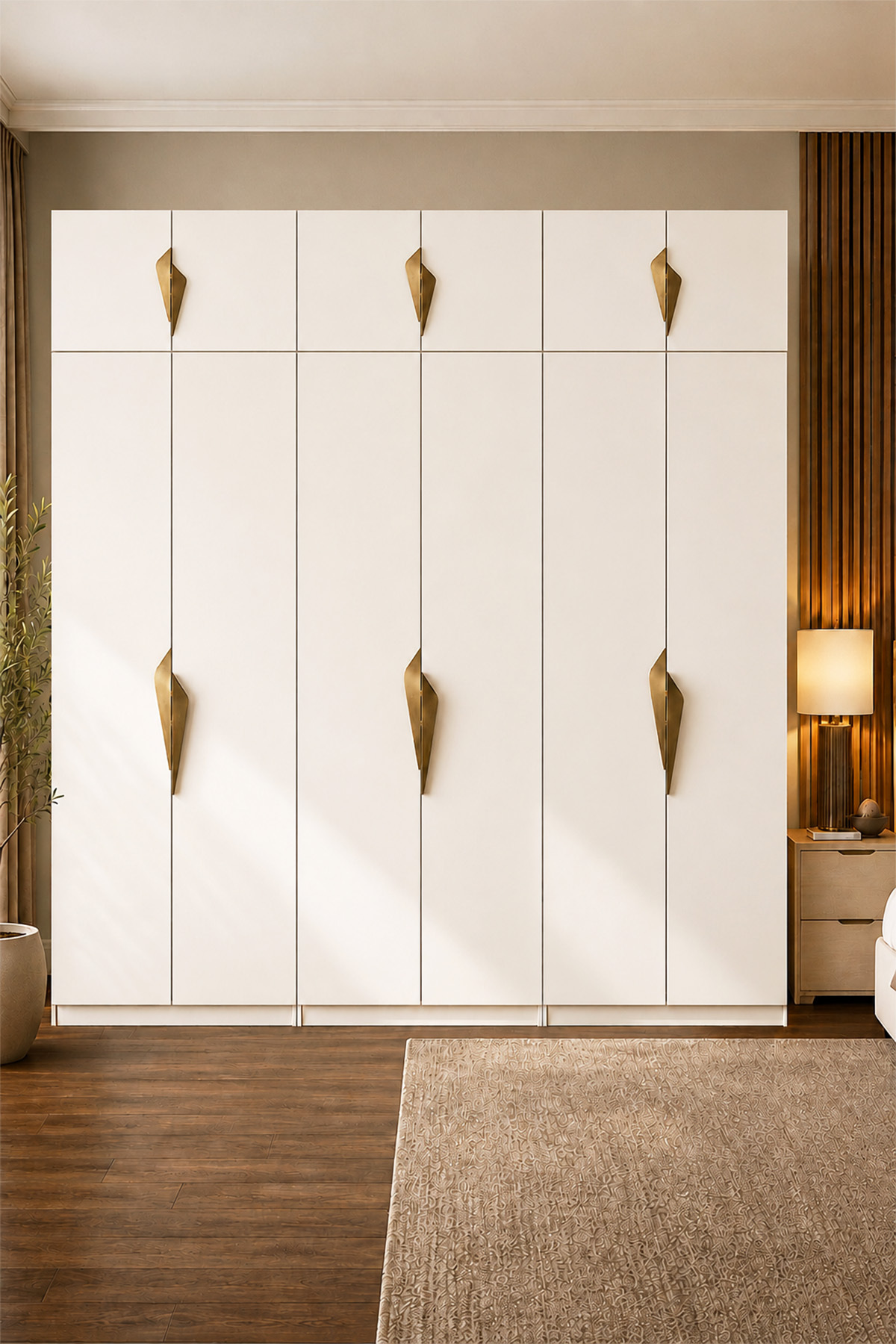 Gama 12 Kapaklı Askılı + Çekmeceli+ Askılı Raflı + Ek Modüllü Tasarım Kulplu 253 cm Gardırop Elbis