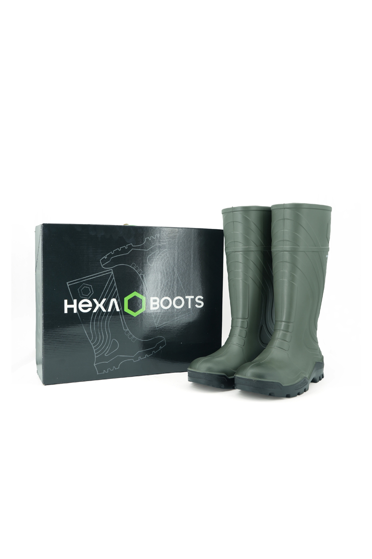 Hexa boots OB Poliüretan İş Çizmesi, Çelik Burunsuz, Haki, 47 Numara görsel 4