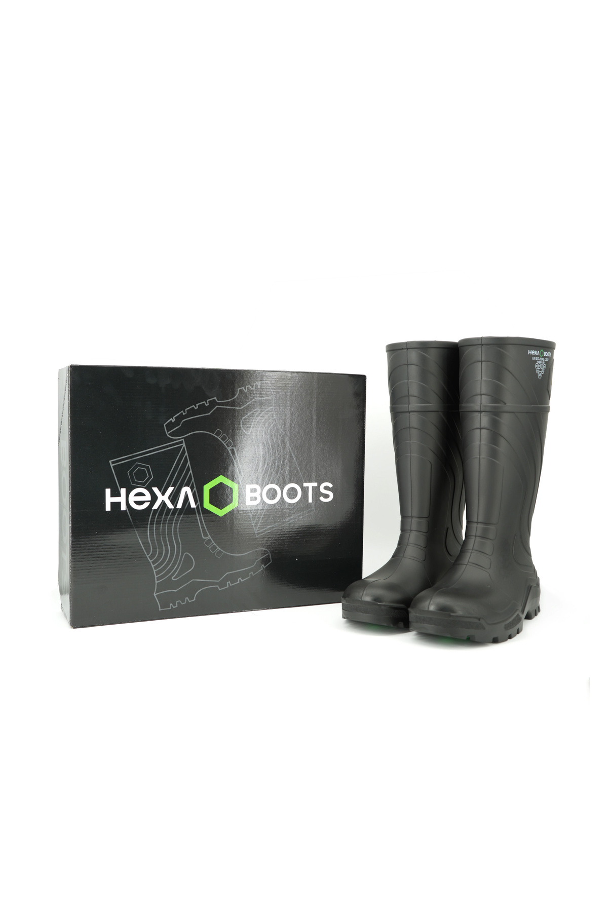 Hexa boots S4 Poliüretan Güvenlik Çizmesi, Çelik Burunlu, Kaymaz Taban, Siyah, 47 Numara görsel 4