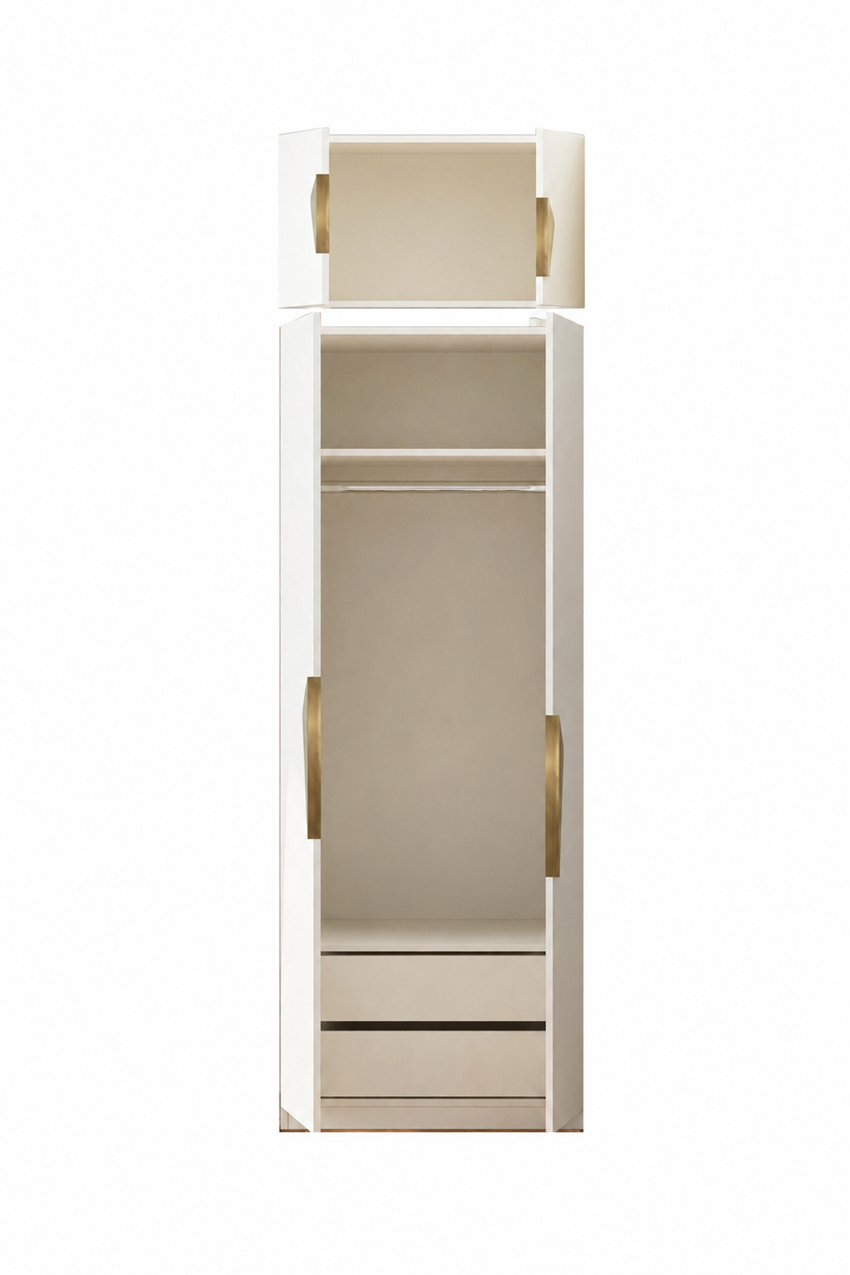 Gama 4 Kapaklı Çekmeceli+ Ek Modüllü Tasarım Kulplu 253 cm Gardırop Elbise Dolabı görsel 4