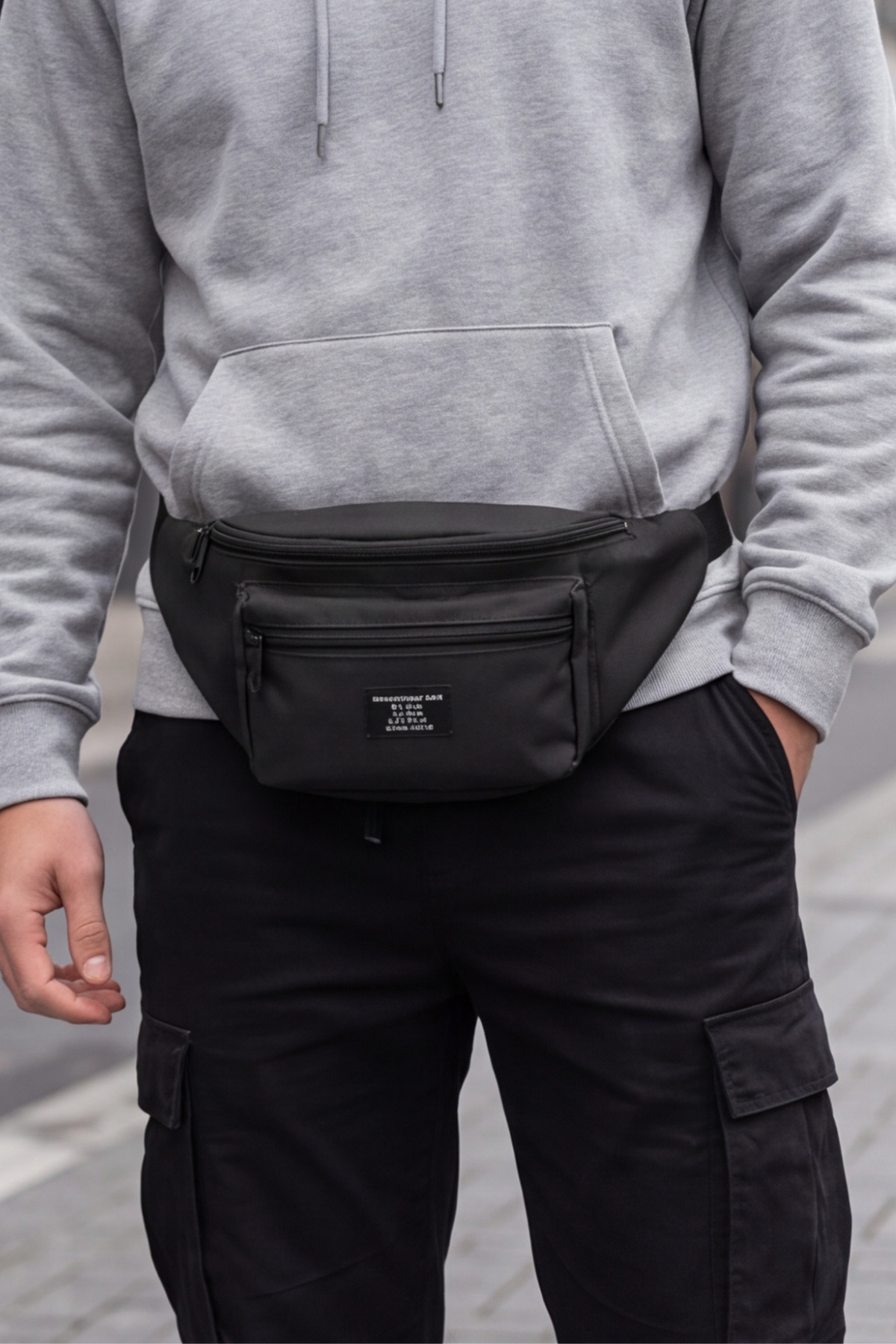 Liarca Çok Bölmeli Unisex Bel Çantası Çapraz Göğüs Ve Omuz Çantası Kilit Tokalı Ayarlanabilir Askılı Spor görsel 2