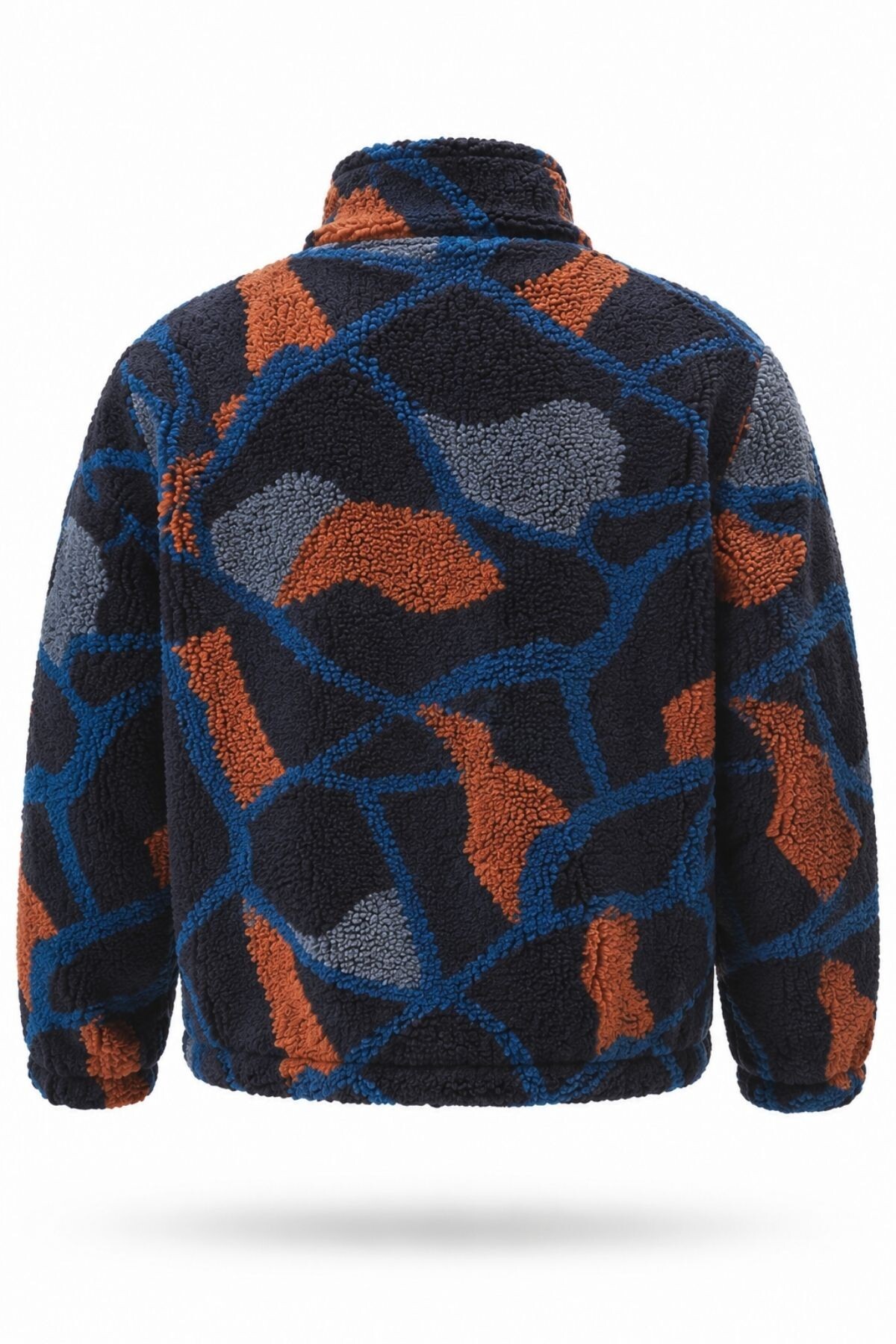 GHASSY CO . Erkek Isı Termal İç Dış Sherpa Sonbahar Kış Tam Fermuarlı Peluş Polar Sweatshirt görsel 2