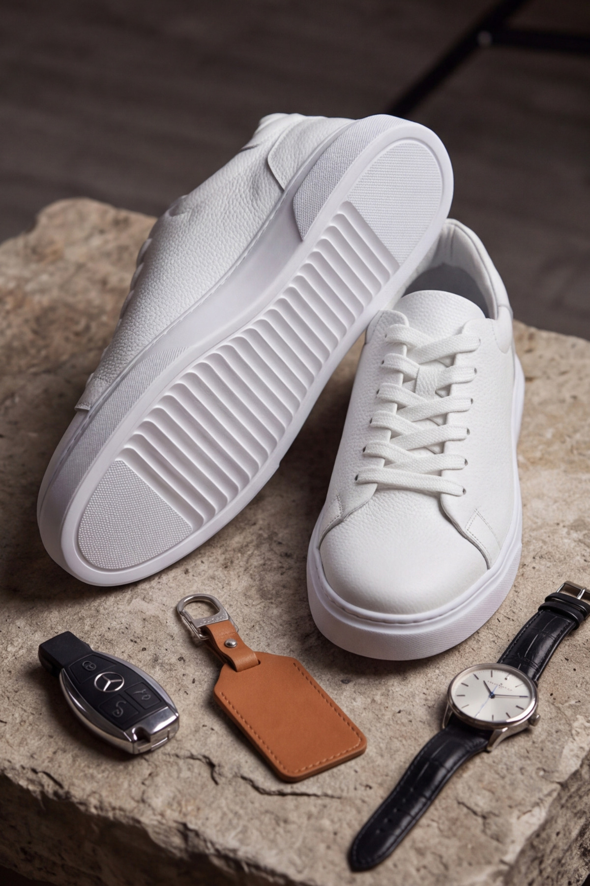 Liarca Asterio %100 Hakiki Deri Sararmayan Faylon Taban Sneaker Klasik Beyaz Ayakkabı görsel 5