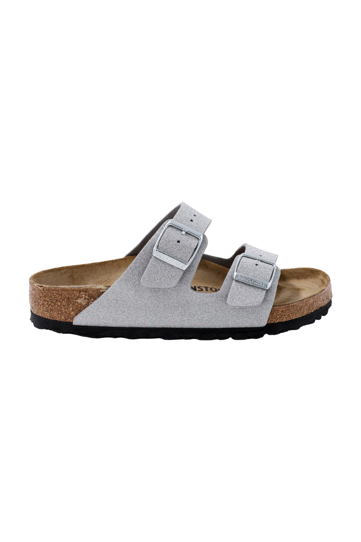 دمپایی زنانه آریزونا مدل SYN Glitter 1030101 نقره‌ای بیرکن استاک دمپایی Birkenstock