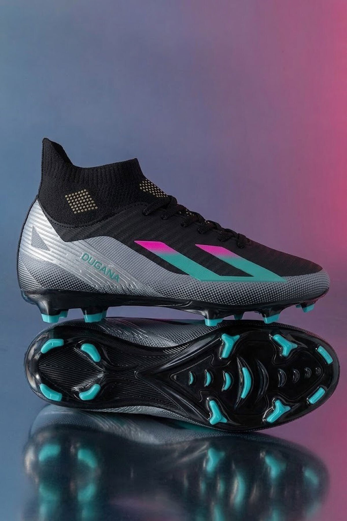 AlbiShoes Erkek Halı Saha Krampon Kaliteli İthal Taban Çim Saha Çoraplı Ayağı Saran Esnek Konforlu görsel 2