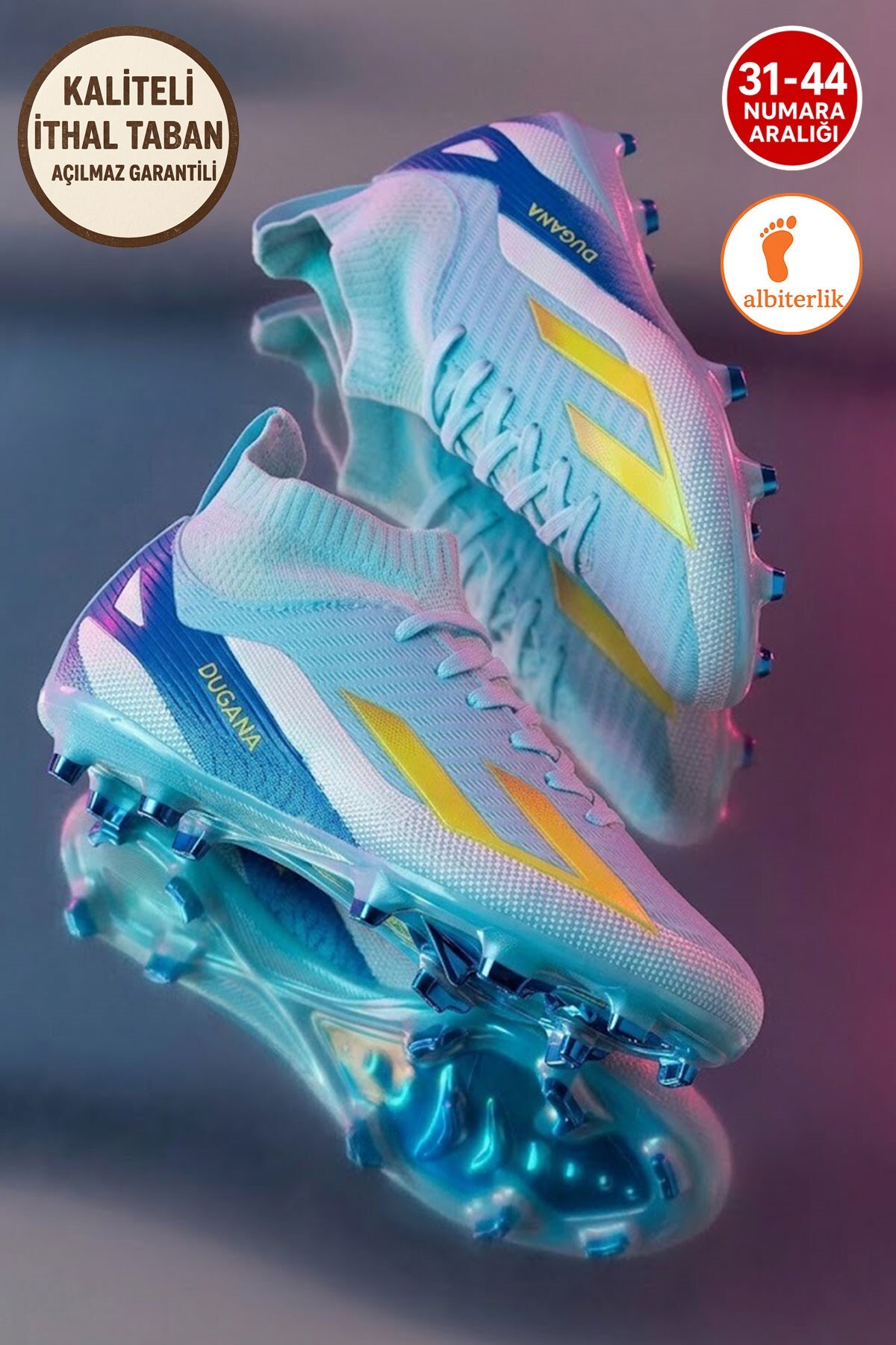 AlbiShoes Erkek Halı Saha Krampon Kaliteli İthal Taban Çim Saha Çoraplı Ayağı Saran Esnek Konforlu