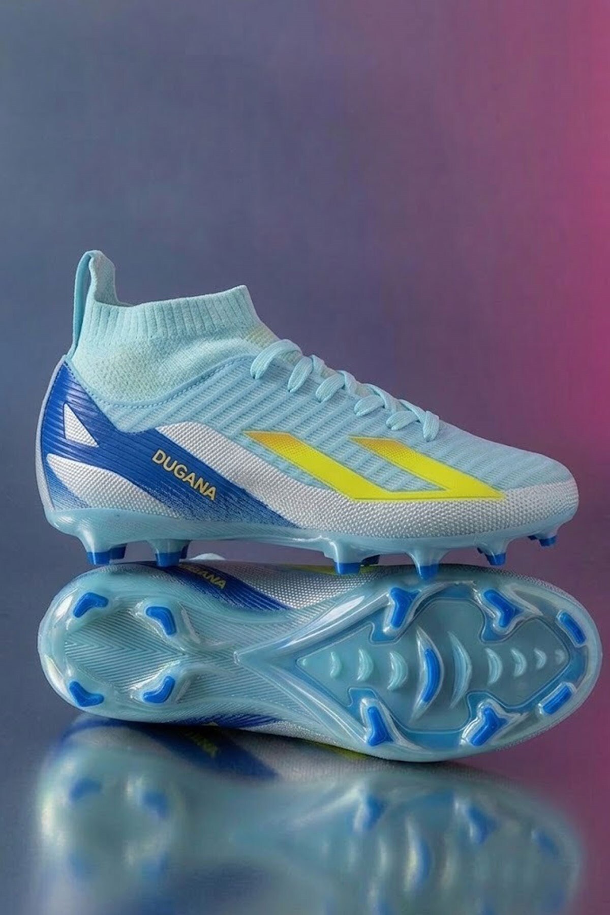 AlbiShoes Erkek Halı Saha Krampon Kaliteli İthal Taban Çim Saha Çoraplı Ayağı Saran Esnek Konforlu görsel 2