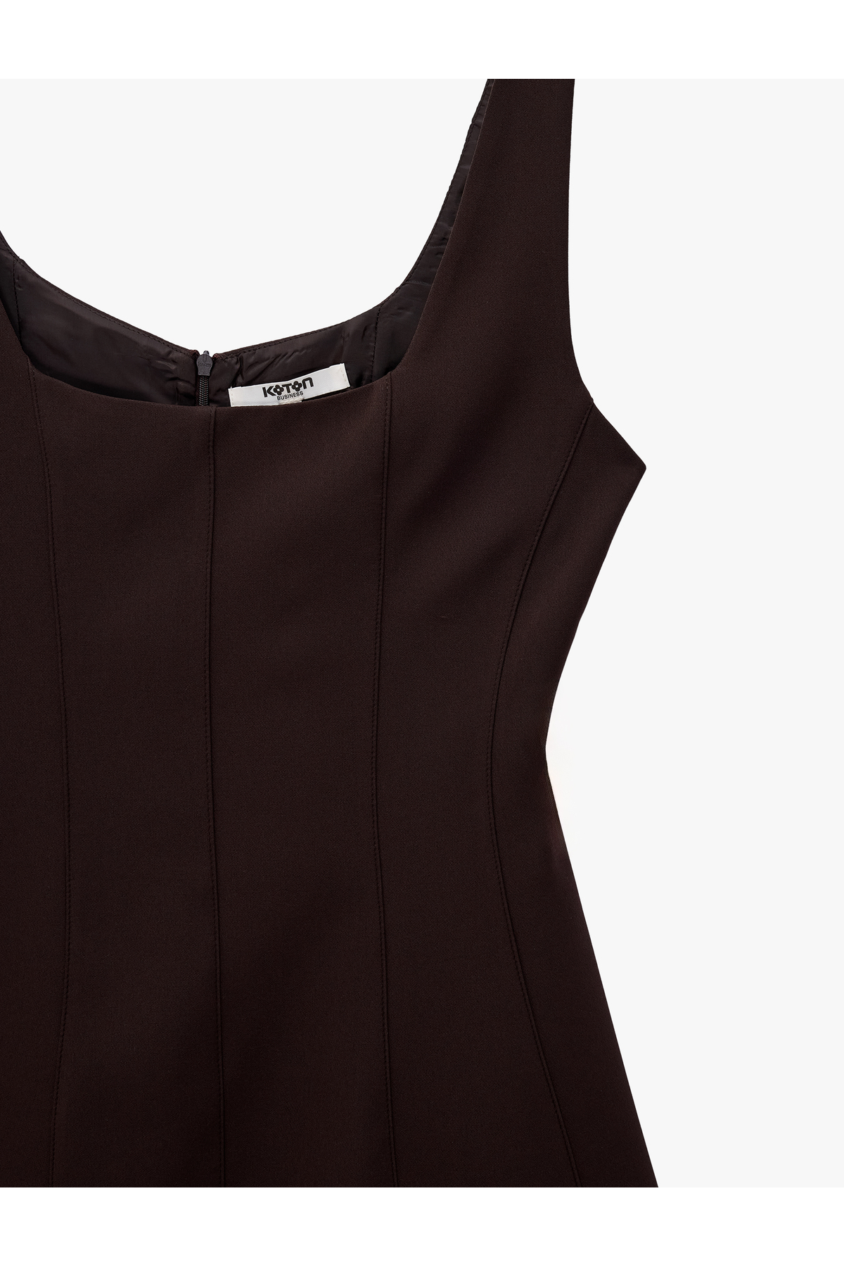 Koton Regular Fit A Kesim Kare Yaka Kolsuz Mini Elbise görsel 7