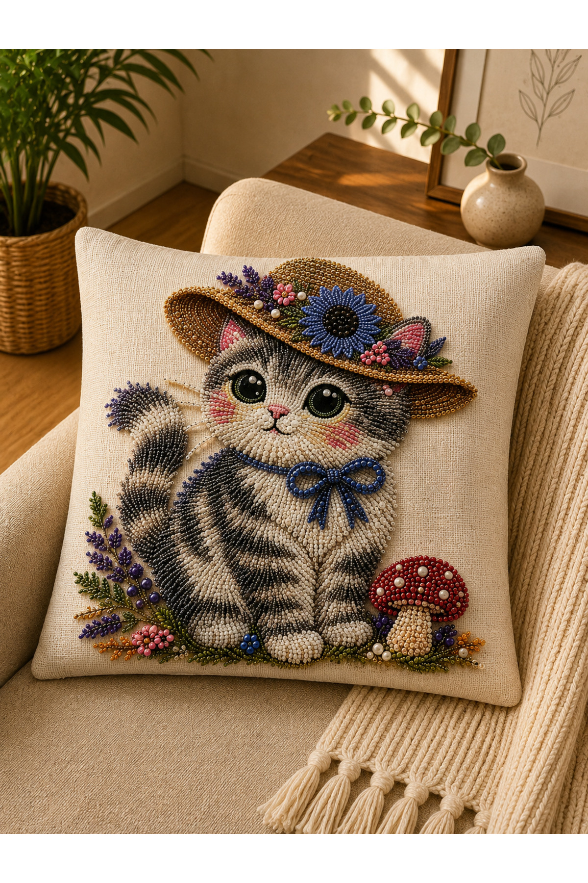 4 Adet Dijital Baskılı Kırlent Kılıfı 43x43 cm – Renkli Modern Dekoratif Yastık Kılıfı Seti