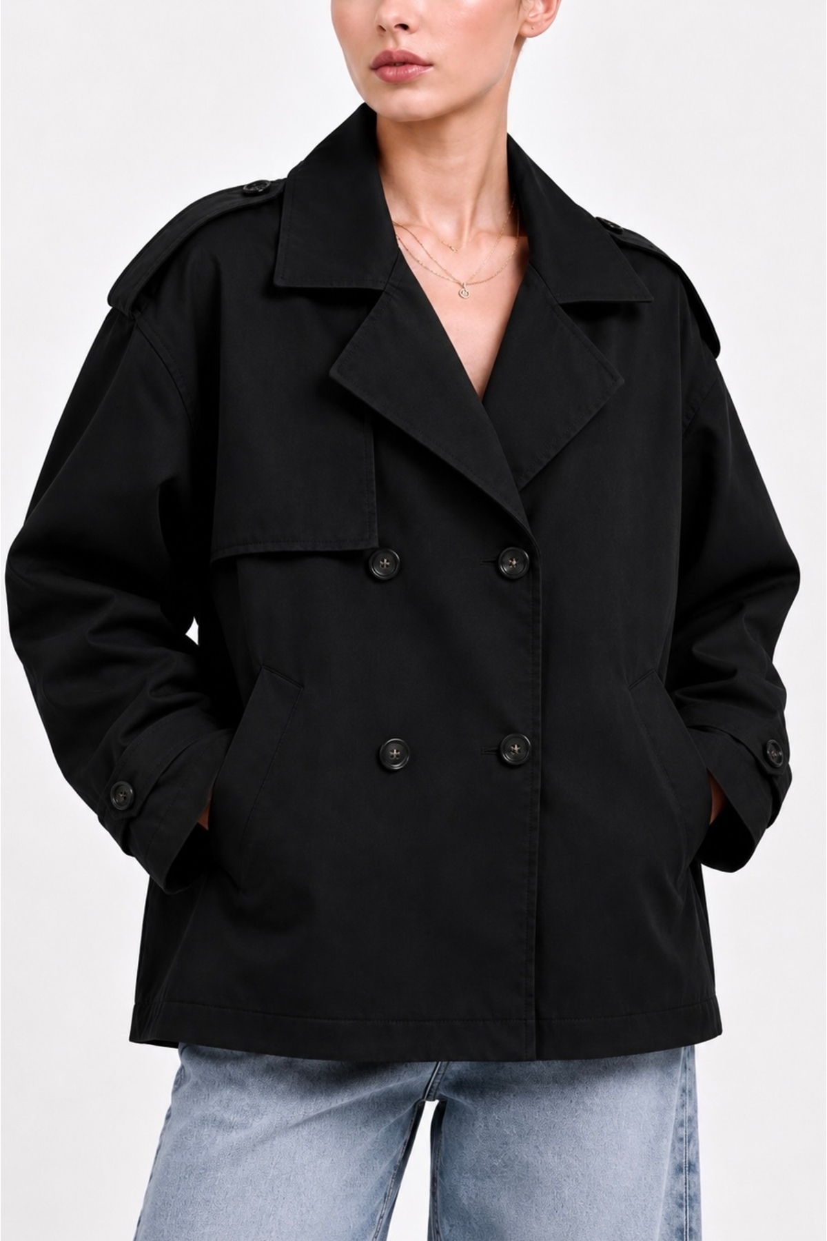 Helen Goods Yeni Sezon Kadın Midi Boy Su İtici Oversize Trençkot görsel 5