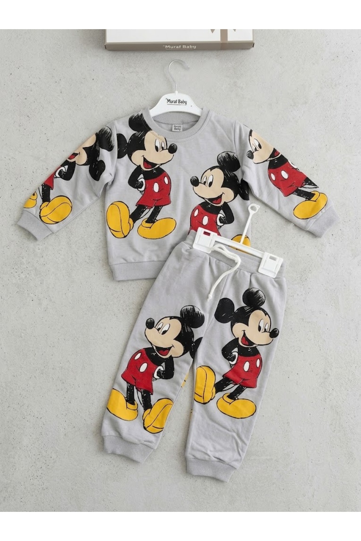 Mickey Mouse Baskılı Gri Erkek Çocuk 2’li Eşofman Takımı