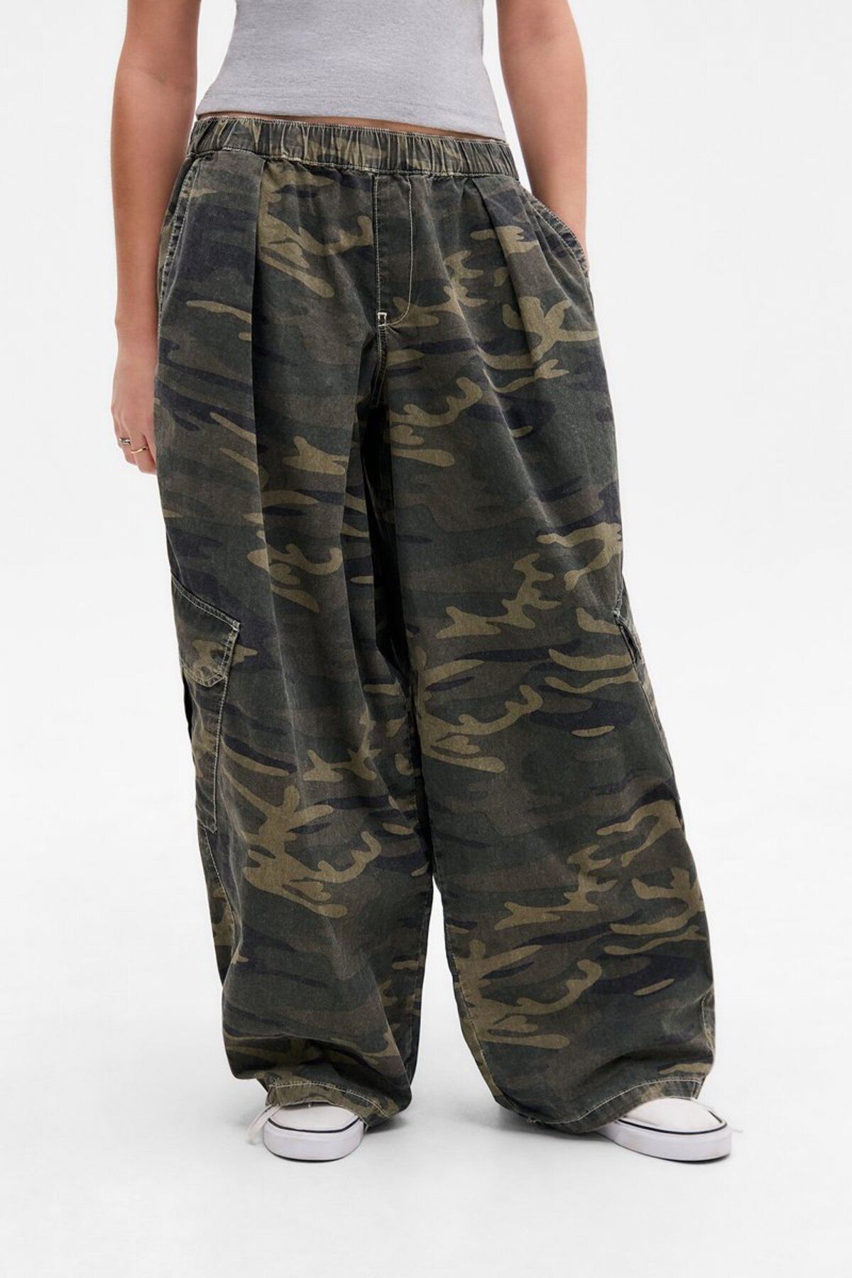 DEEFWEAR Y2k Baggy Unisex Kamuflaj Kargo Pantolon/ Extra Salaş görsel 6