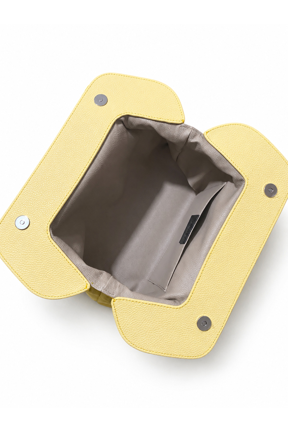 HEYBE'S Heybes Kadın Sarı Deri Detaylı Süet Clutch El Çantası görsel 2