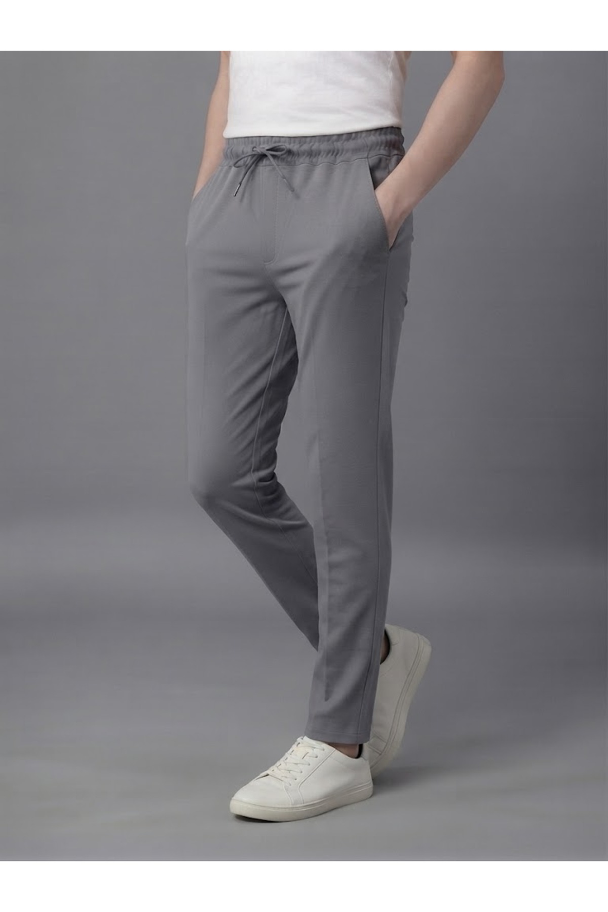 شلوار مردانه لایکرا کمری الاستیک Premium Comfort — خاکستری NZN-2600070 — تصویر 2 از 4