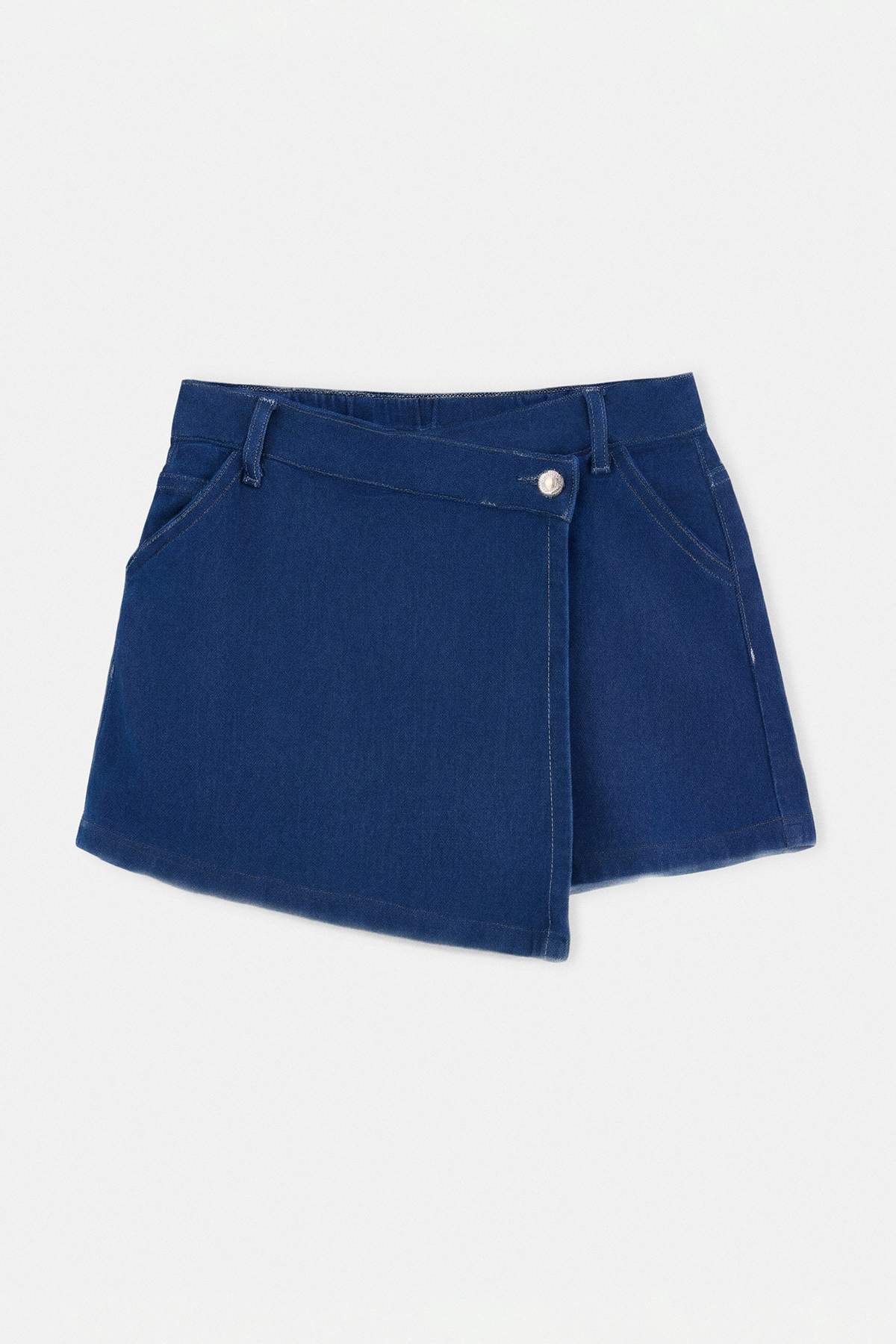 Trendyolmilla Kids Mavi Kısa / Mini Düz Denim Etek TKDSS26ET00010