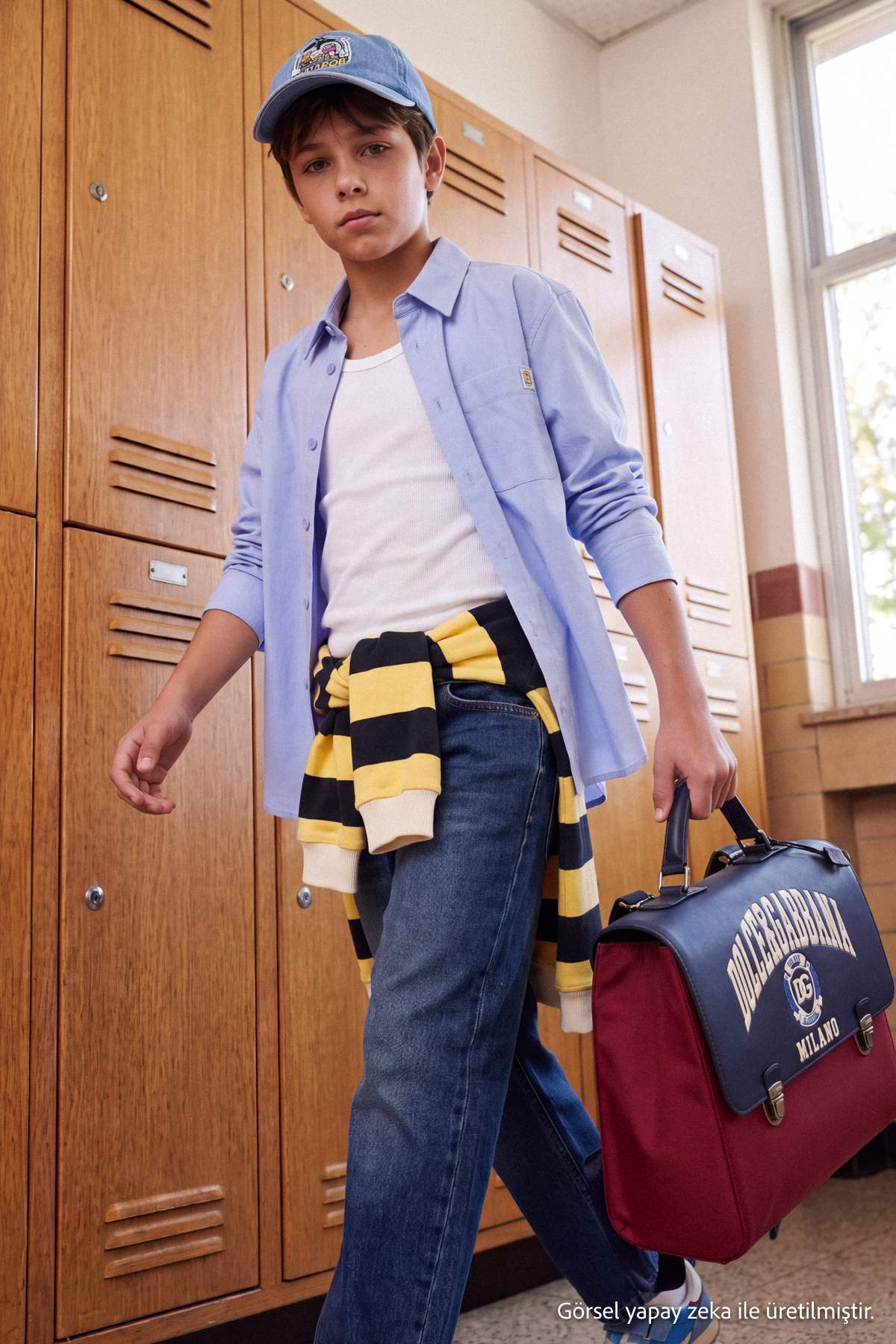 Trendyolmilla Kids Açık Mavi Pamuklu Regular Oxford Dokuma Erkek Çocuk Okul Gömleği TKDAW27GO00009