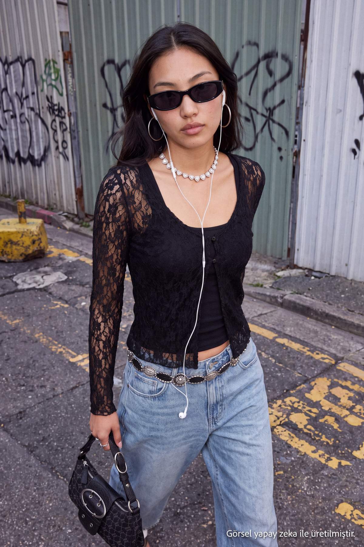 Trendyolmilla Siyah Düz Fitted/Vücuda Oturan Çift Katlı Havuz Yaka Dantel Örme Bluz TWOAW27BZ00215