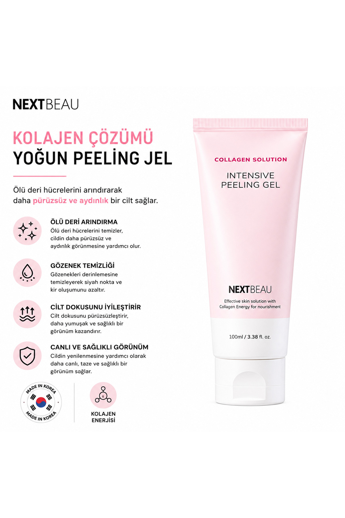 Yaşlanma Karşıtı ve Aydınlatıcı Kolajenli Yüz Peelingi 100ml — NB1214
