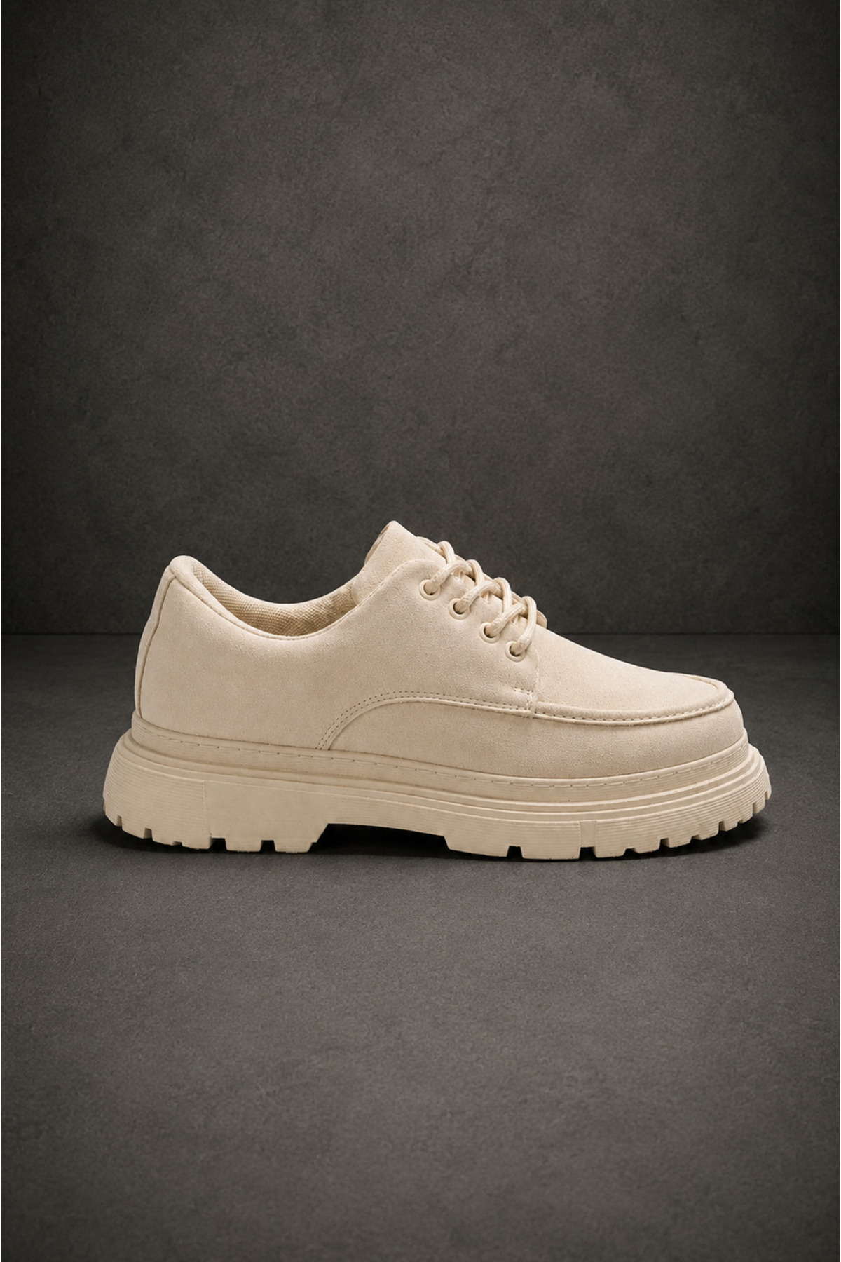 Mhoda Shoes RLX- Erkek Günlük Bağcıklı Süet Klasik Ayakkabı SKT-Bej görsel 4