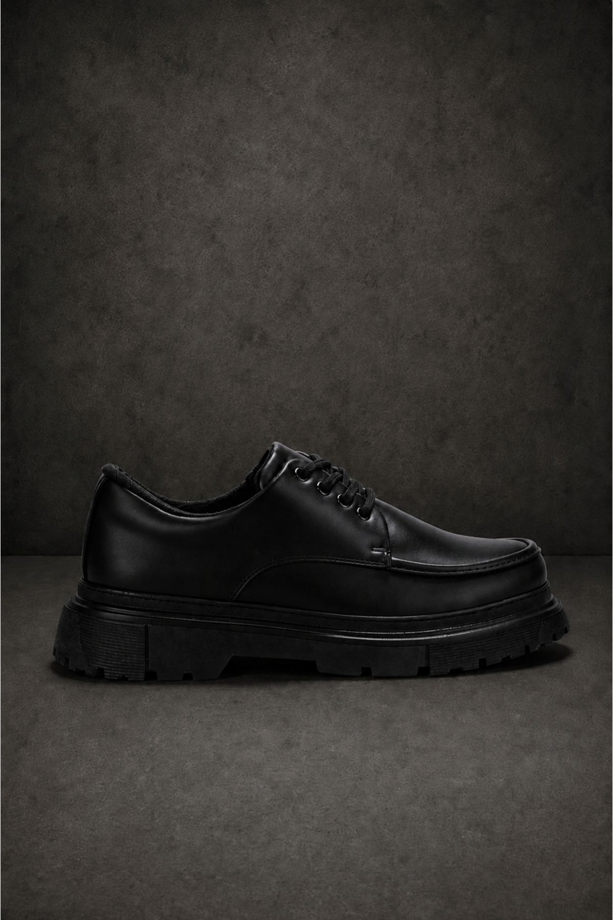 Mhoda Shoes RLX- Erkek Günlük Bağcıklı Cilt Klasik Ayakkabı CST - Siyah görsel 3