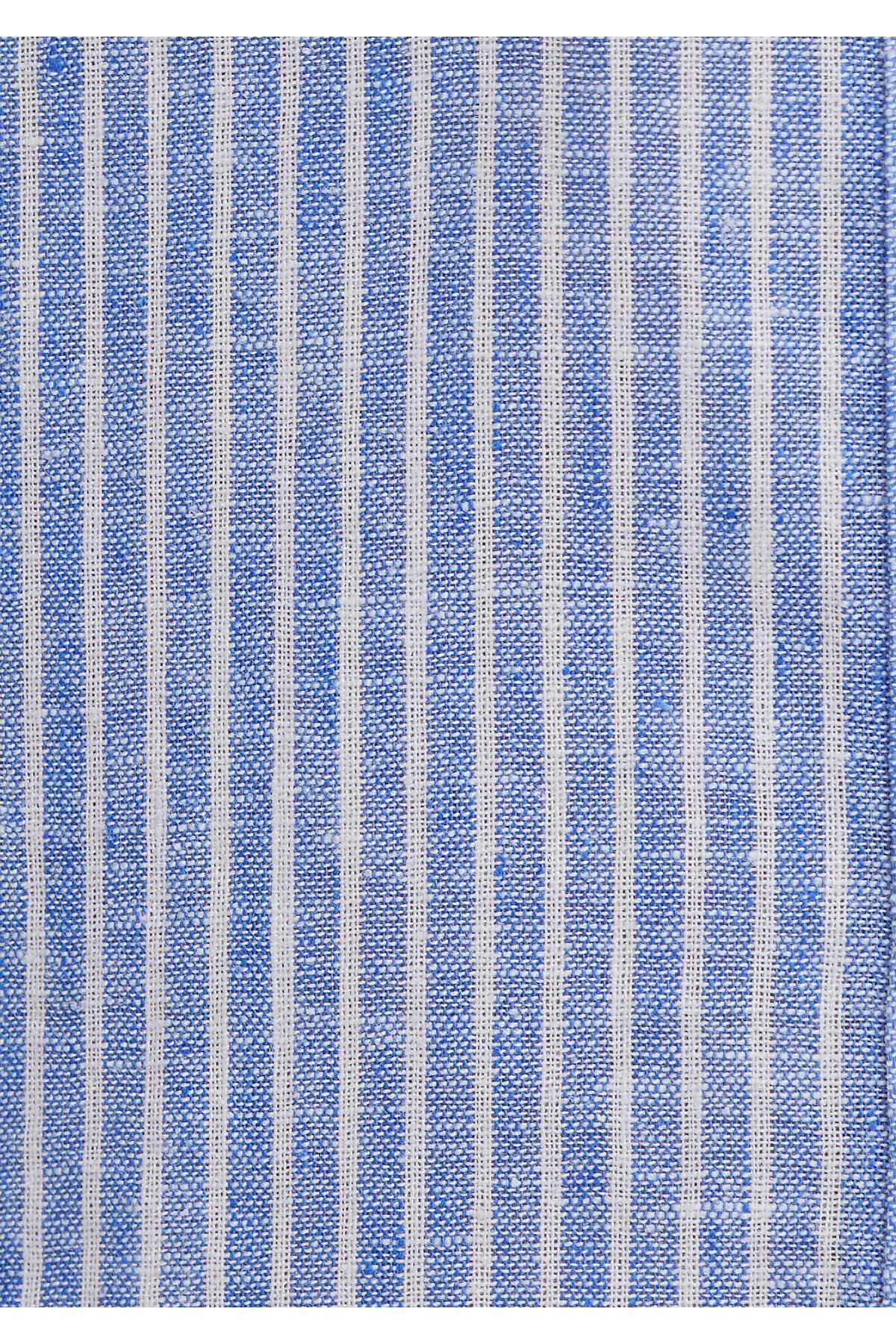 Keten Karışımlı Çizgili Gömlek Regular Fit / Normal Kesim 1220469-A6902 — آبی — تصویر 7 از 7
