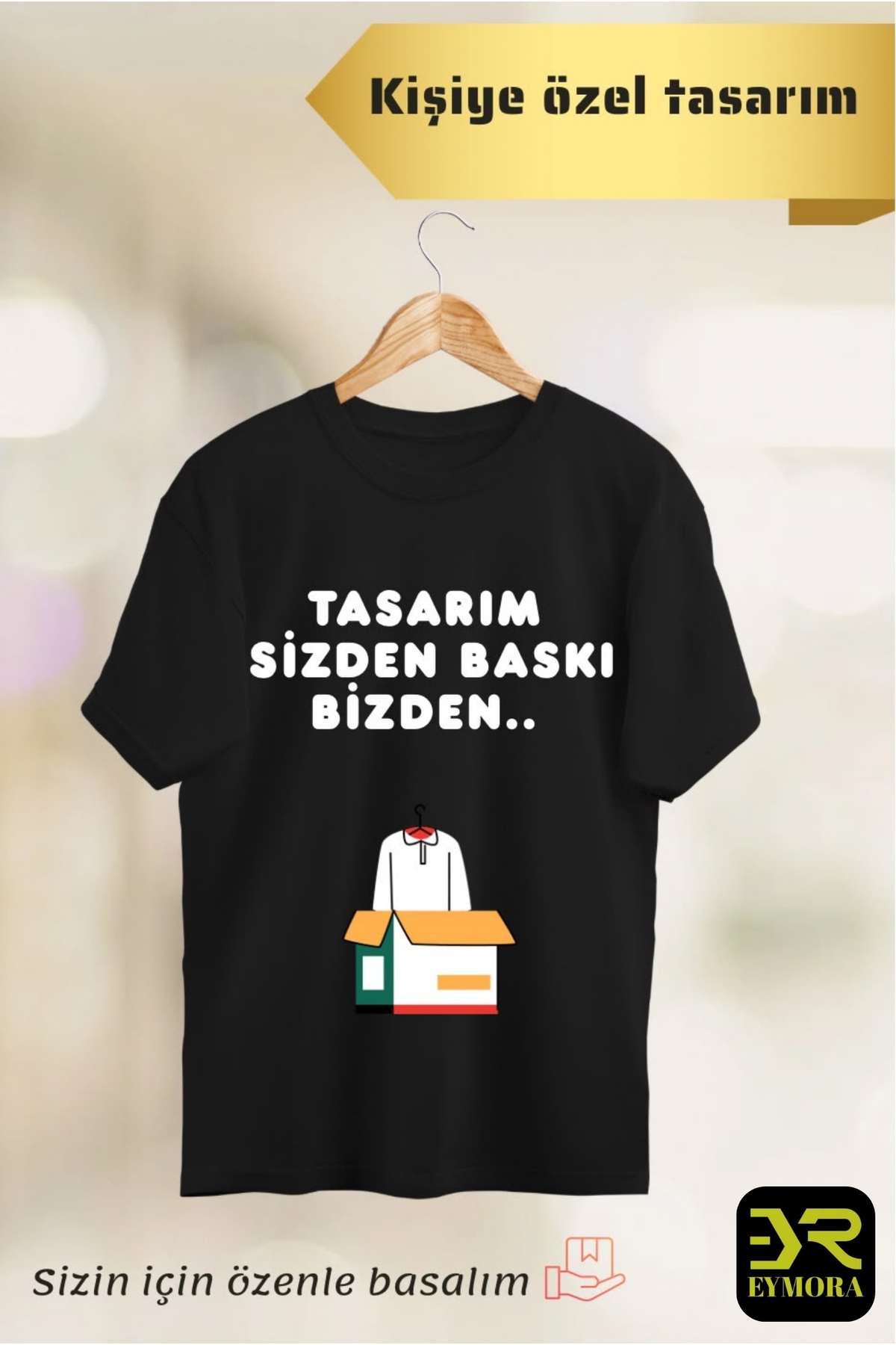 EYMORA KİŞİYE ÖZEL FOTOGRAF,RESİM,YAZI,LOGO vb. KISA KOLLU BASKILI TİŞORT görsel 3