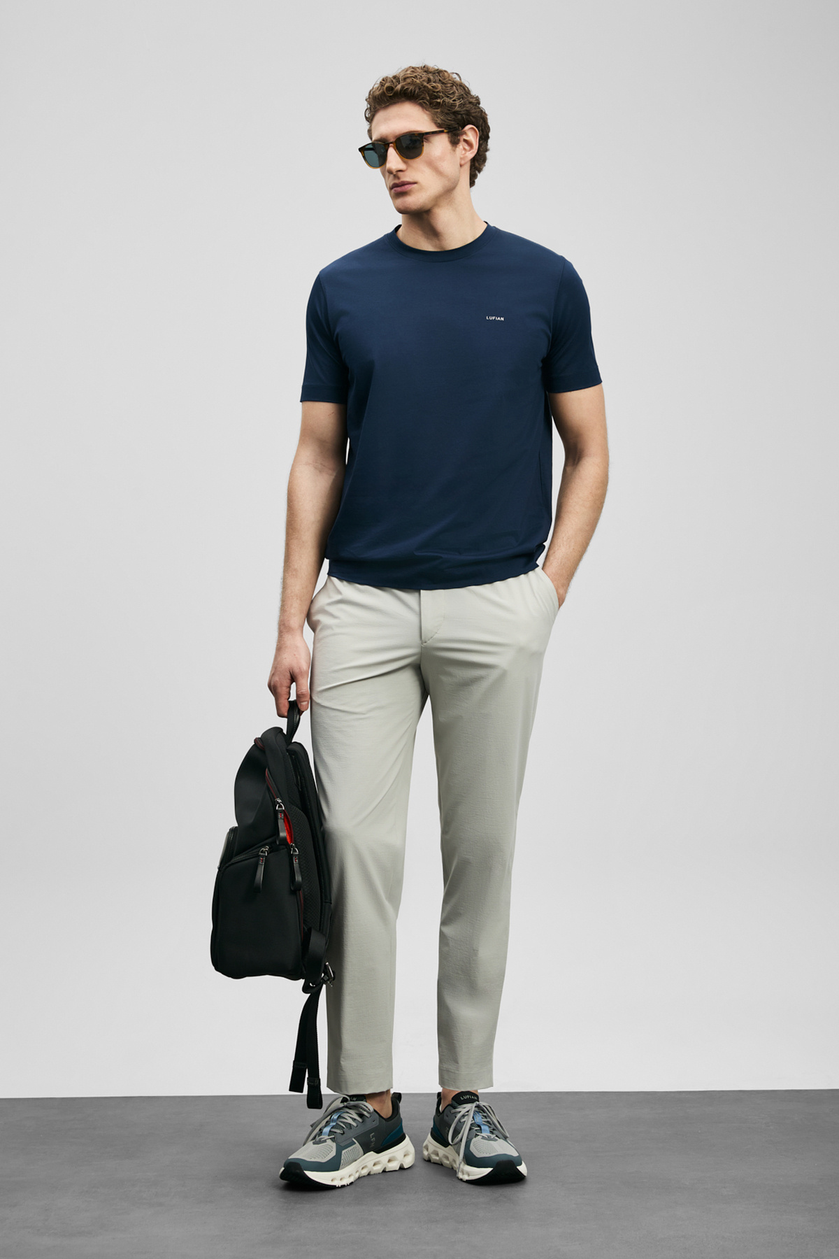 Lufian Daxon Smart Erkek Chino Pantolon Slim Fit Taş görsel 4