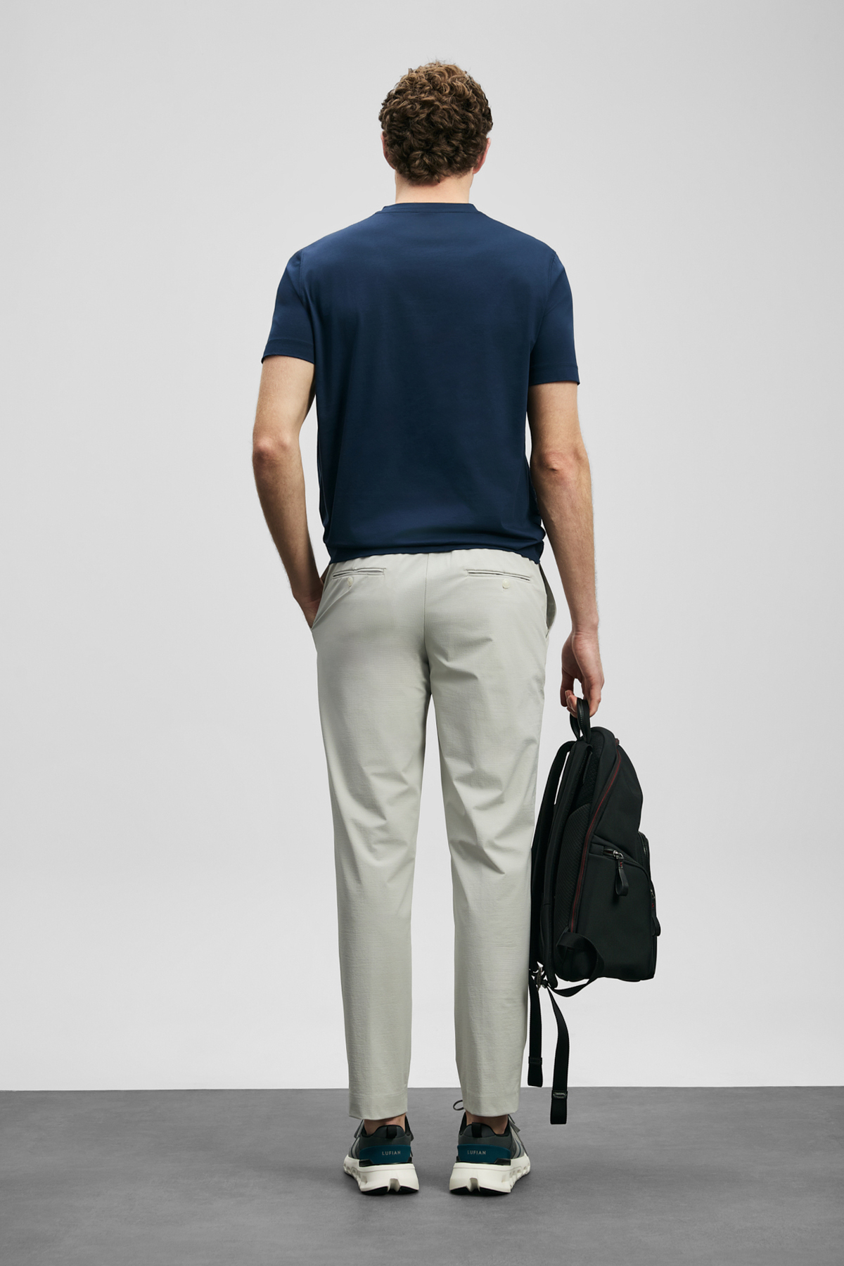 Lufian Daxon Smart Erkek Chino Pantolon Slim Fit Taş görsel 6