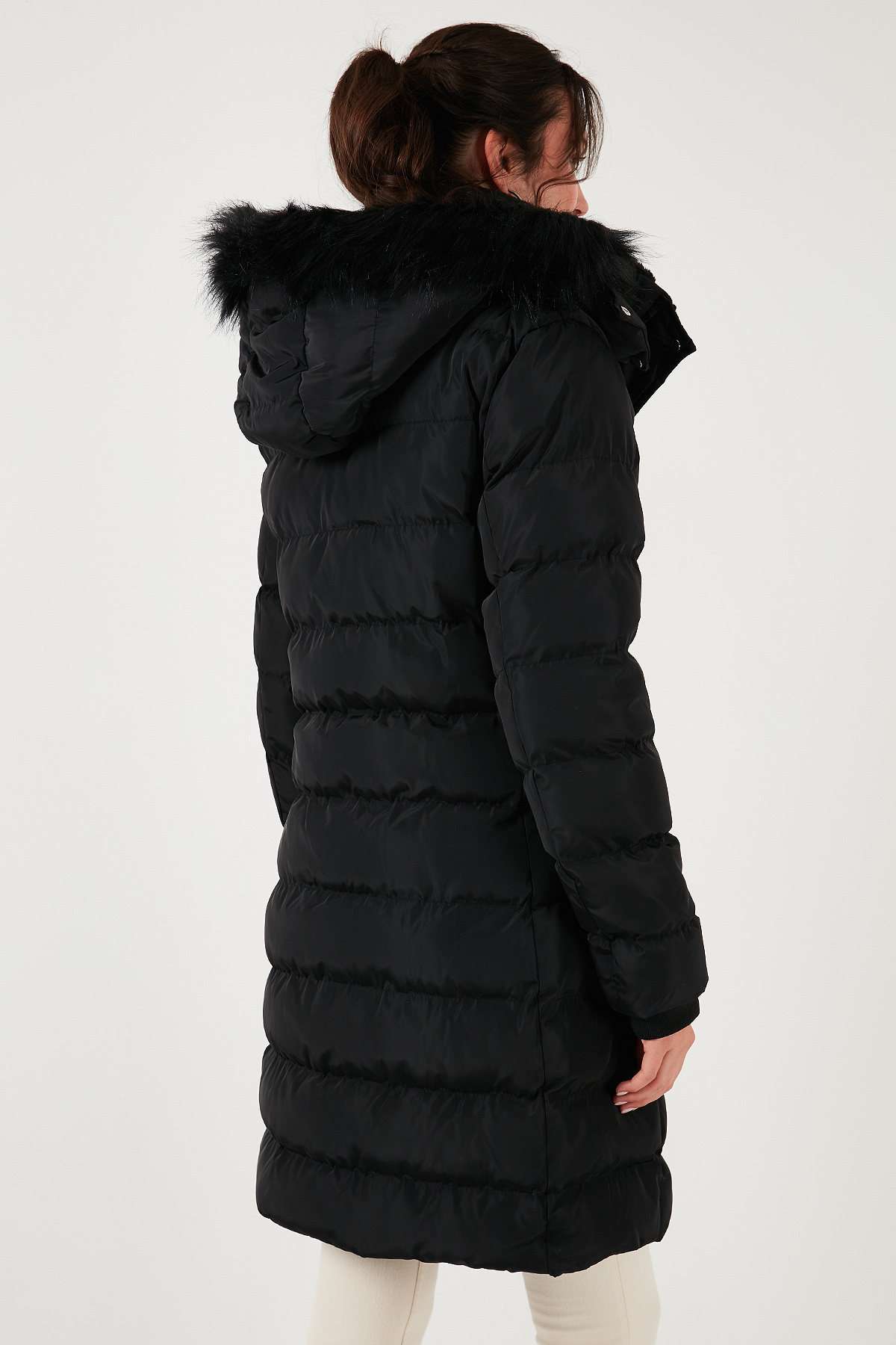 Lela Regular Fit Çıkarılabilir Kapüşonlu Fermuarlı Cepli Şişme Mont Kadın MONT 497EMİLY görsel 7