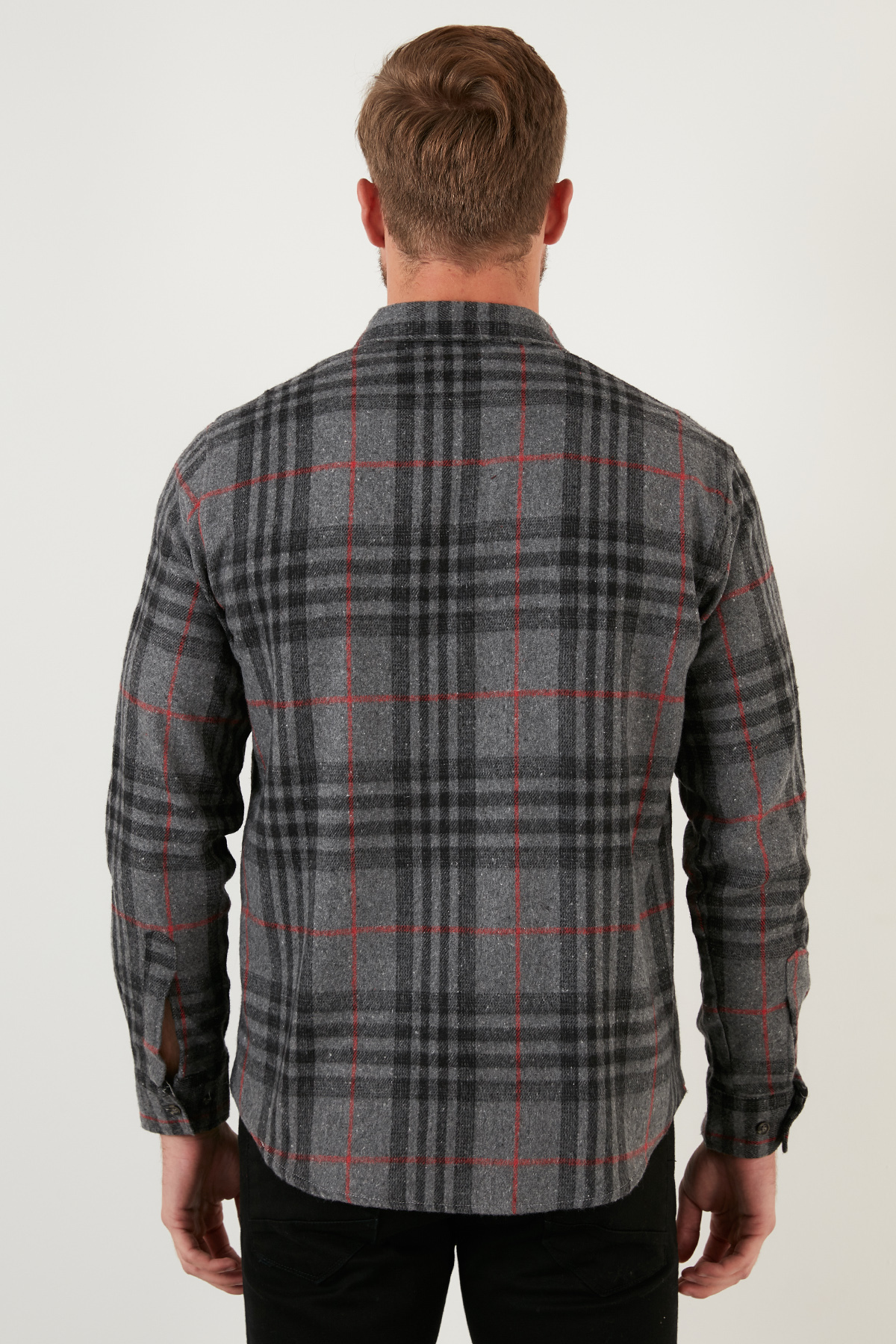 Buratti Ekoseli Uzun Kollu Slim Fit Kışlık Gömlek Erkek GÖMLEK CF21W112844 görsel 5