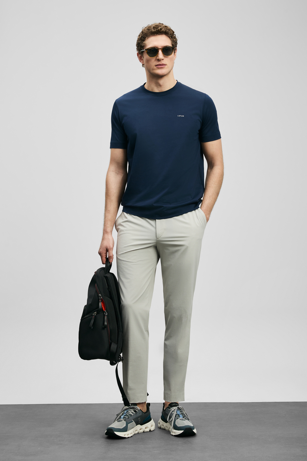Lufian Daxon Smart Erkek Chino Pantolon Slim Fit Taş görsel 3