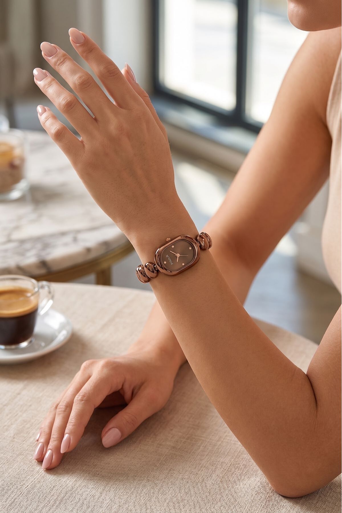 Poloair Oval Kasa Kadın Kol Saati Coffee Renk PL-1596B5x görsel 2