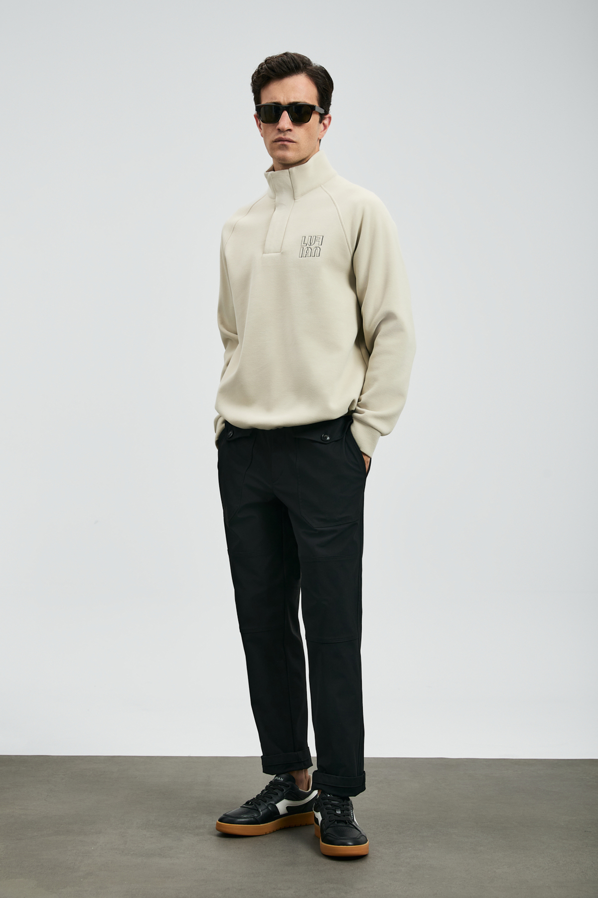 Lufian Hazel Erkek Sweatshirt Ekru görsel 2