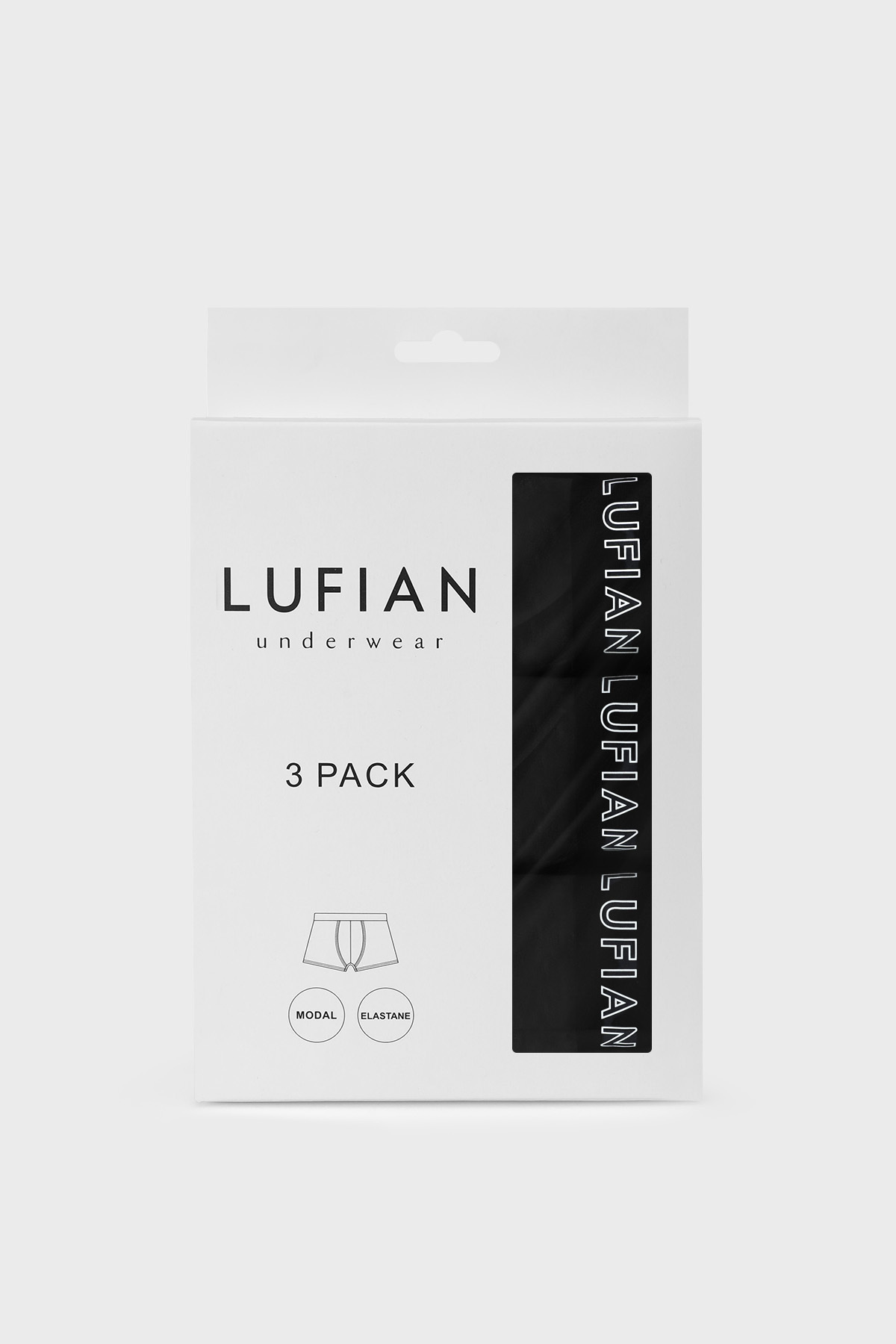 Lufian Mark 3 Adet Erkek Modal Dikişsiz Boxer Siyah görsel 6