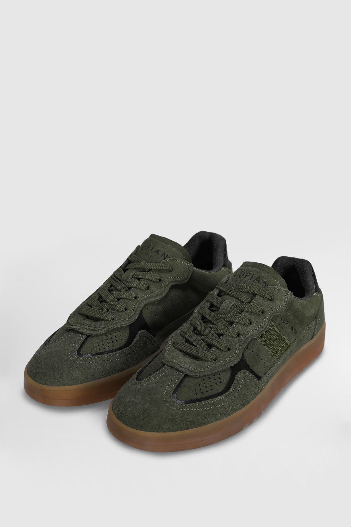 Lufian Alex Erkek Deri Sneaker Ayakkabı Haki görsel 6