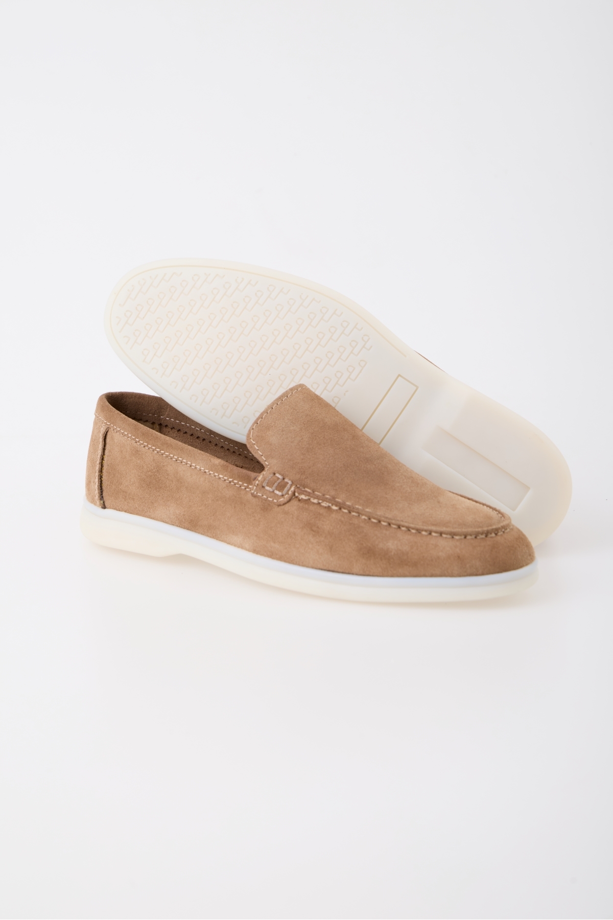 aladdin & sons Azure Bej Süet Hakiki Deri Erkek Loafer Ayakkabı görsel 4