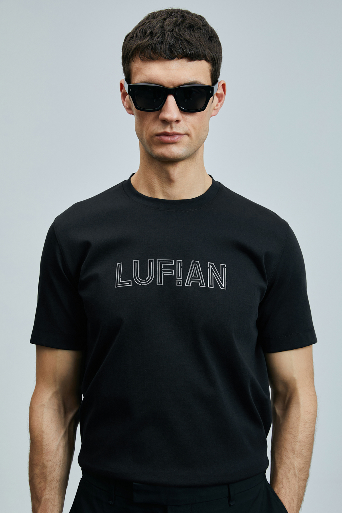 Lufian Thınk Modern Grafik T- Shirt Siyah görsel 3