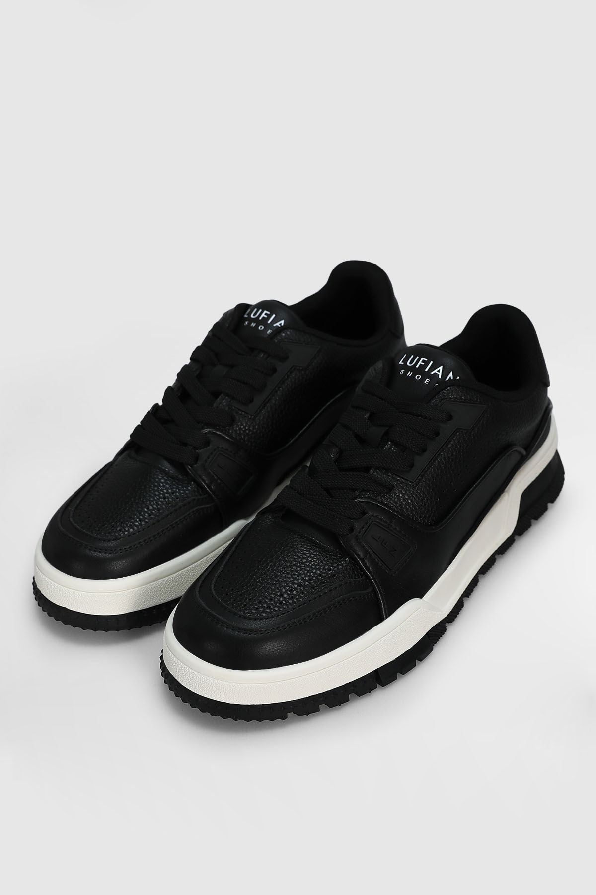 Lufian Albert Erkek Deri Sneaker Ayakkabı Siyah görsel 4