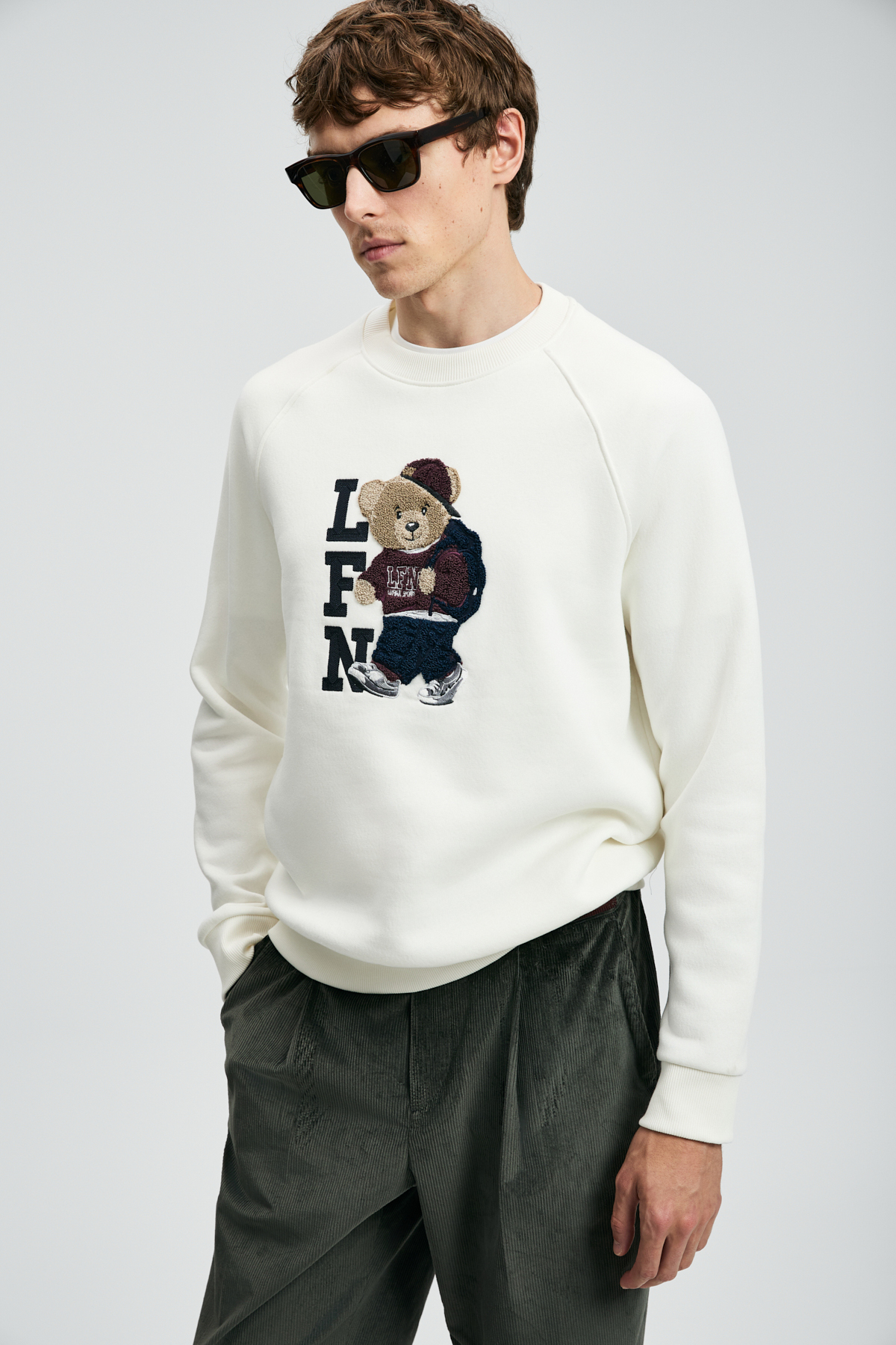 Lufian Storm Erkek Sweatshirt Kırık Beyaz görsel 4