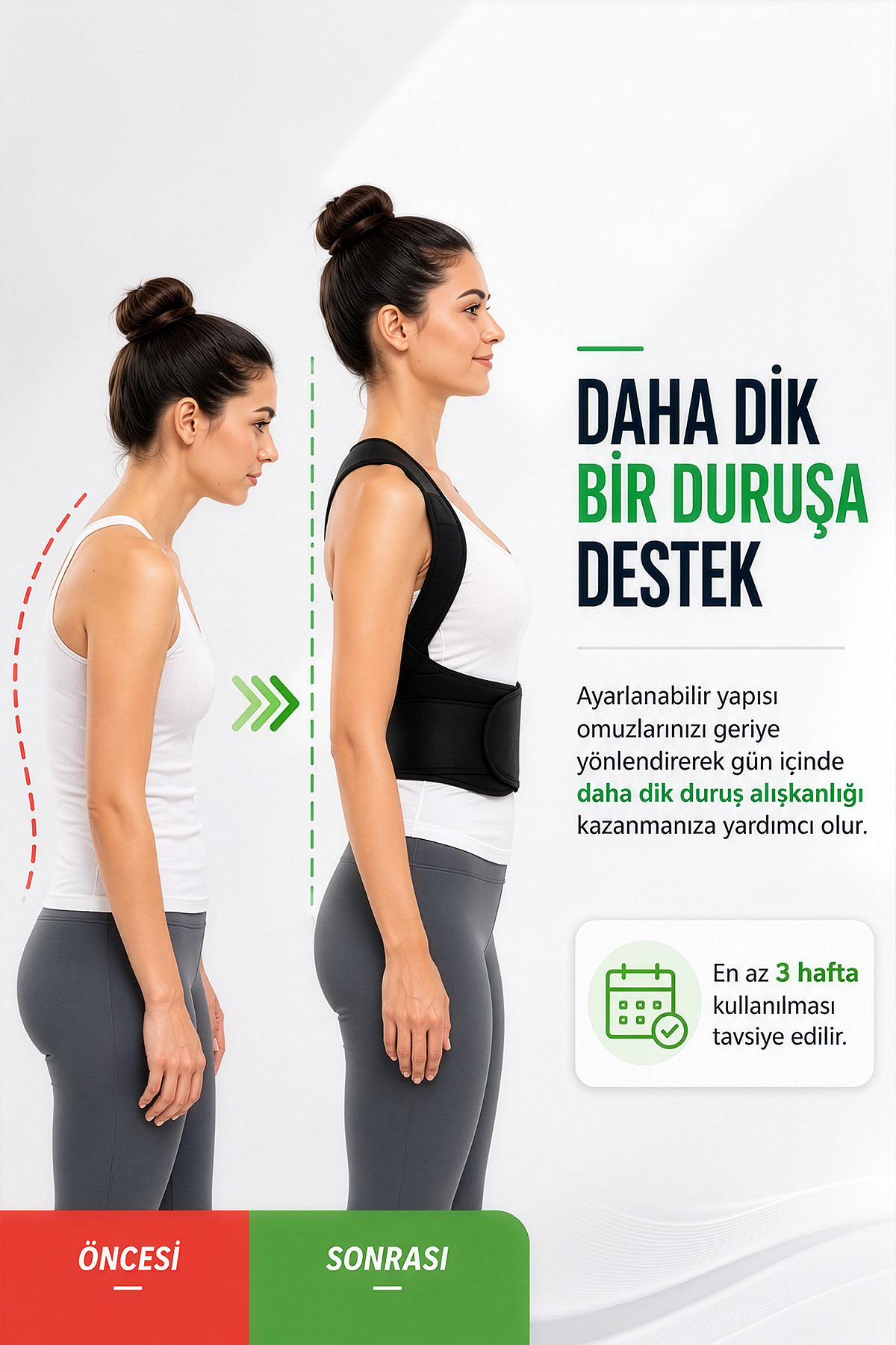 Arnee Dik Duruş Korsesi Sırt Korsesi Kamburluk Önleyici Medikal Bel Korsesi Unisex Dik Durma Korsesi görsel 3