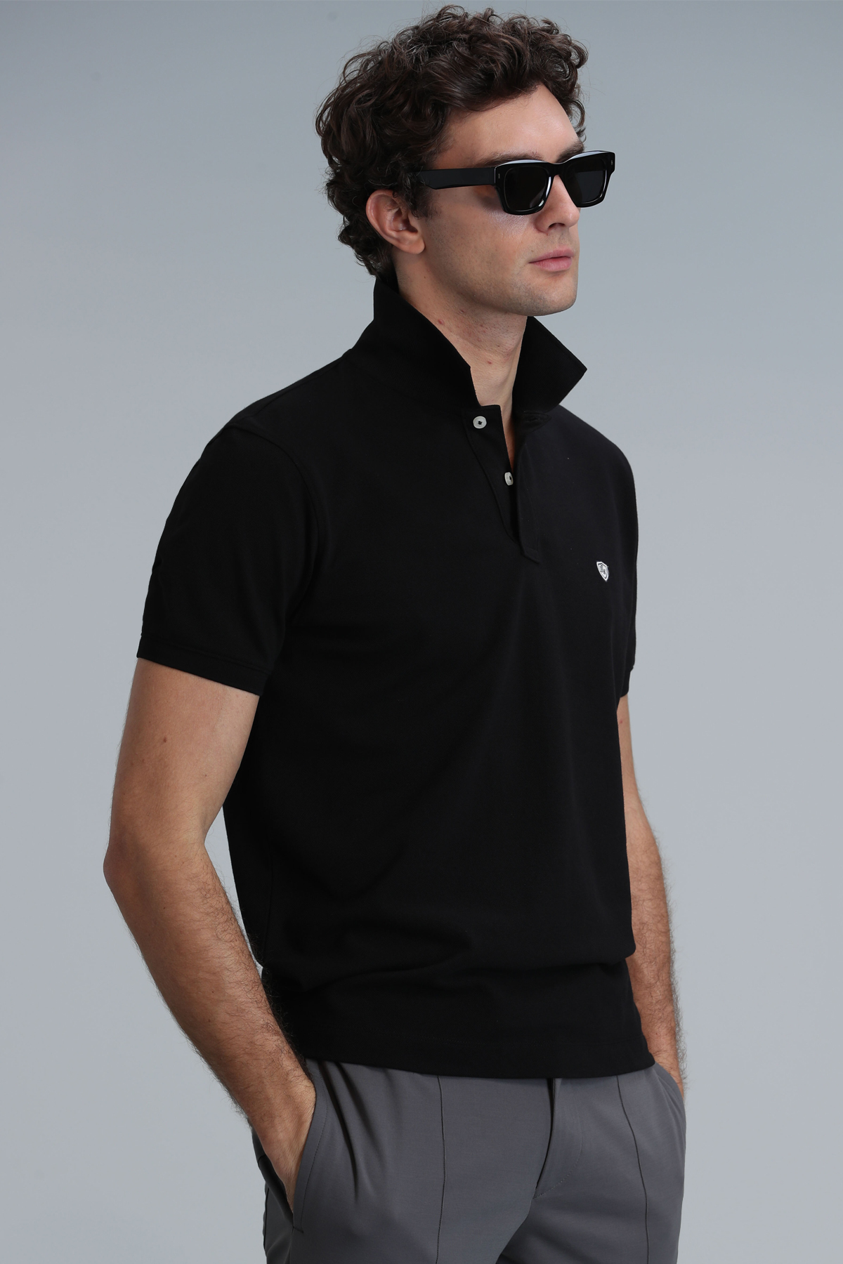 Lufian Laon Smart Erkek Polo Tişört Slim Fit Siyah görsel 3