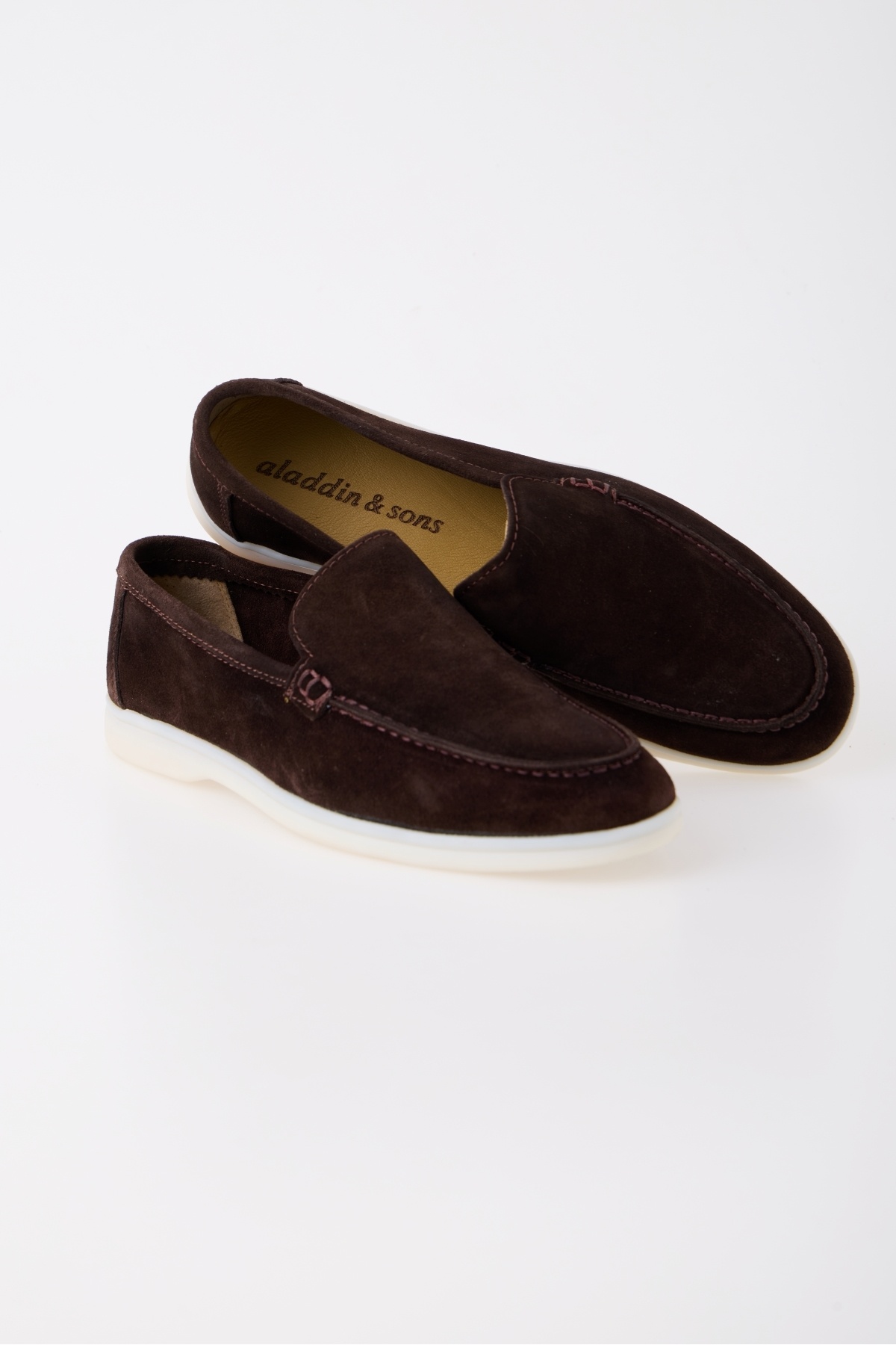 aladdin & sons Azure Kahve Süet Hakiki Deri Erkek Loafer Ayakkabı görsel 5
