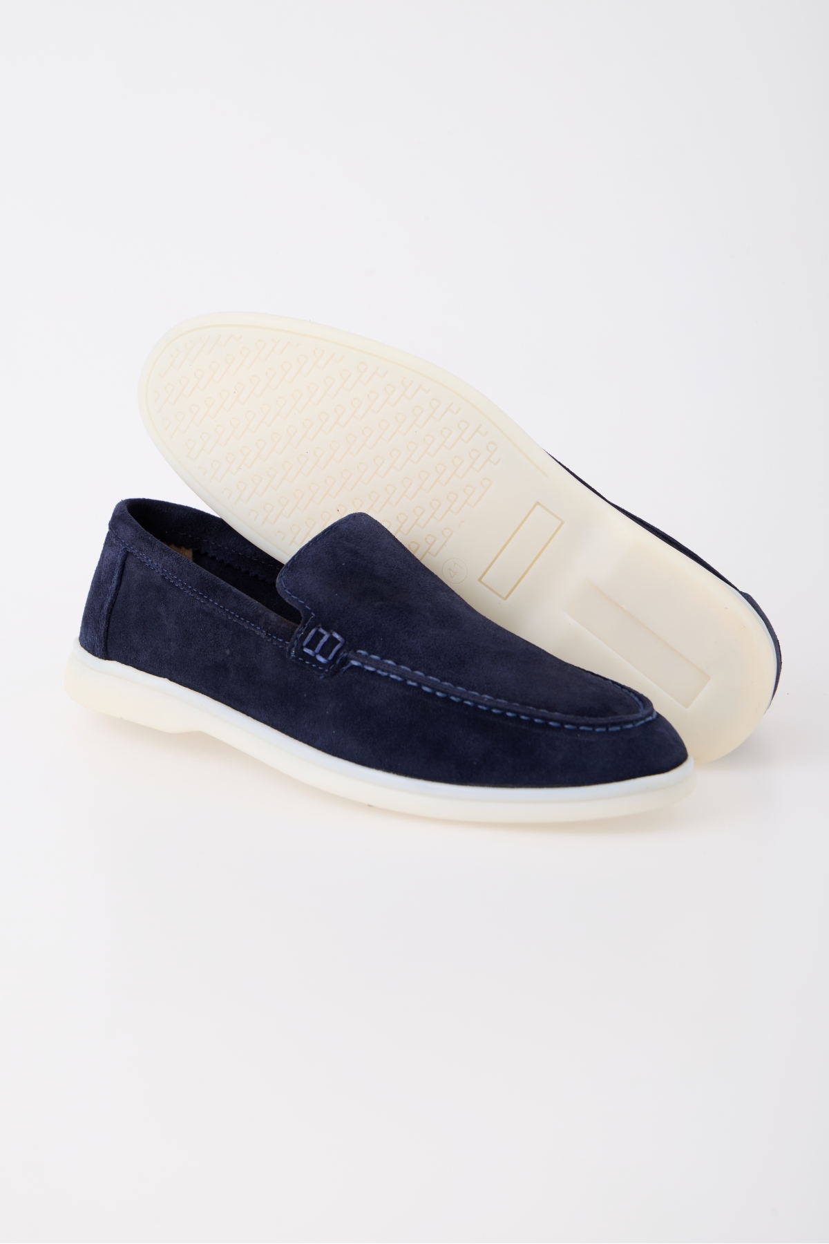 aladdin & sons Azure Lacivert Süet Hakiki Deri Erkek Loafer Ayakkabı görsel 4