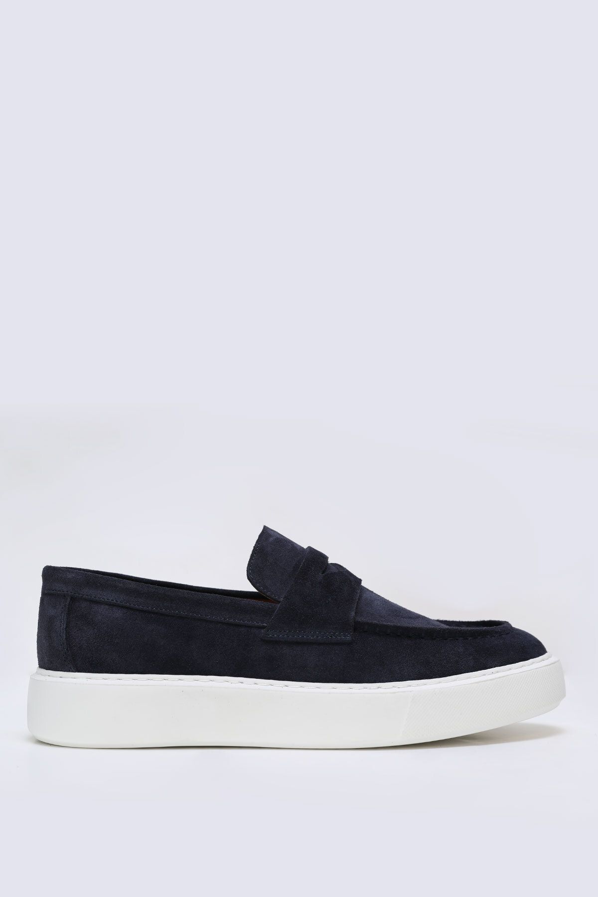 Alex Erkek Deri Sneaker Ayakkabı Lacivert